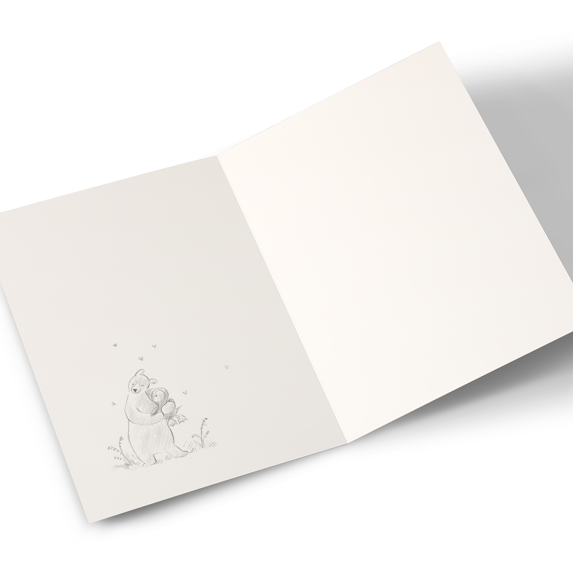 Bear & Puffin Holding Hands Card