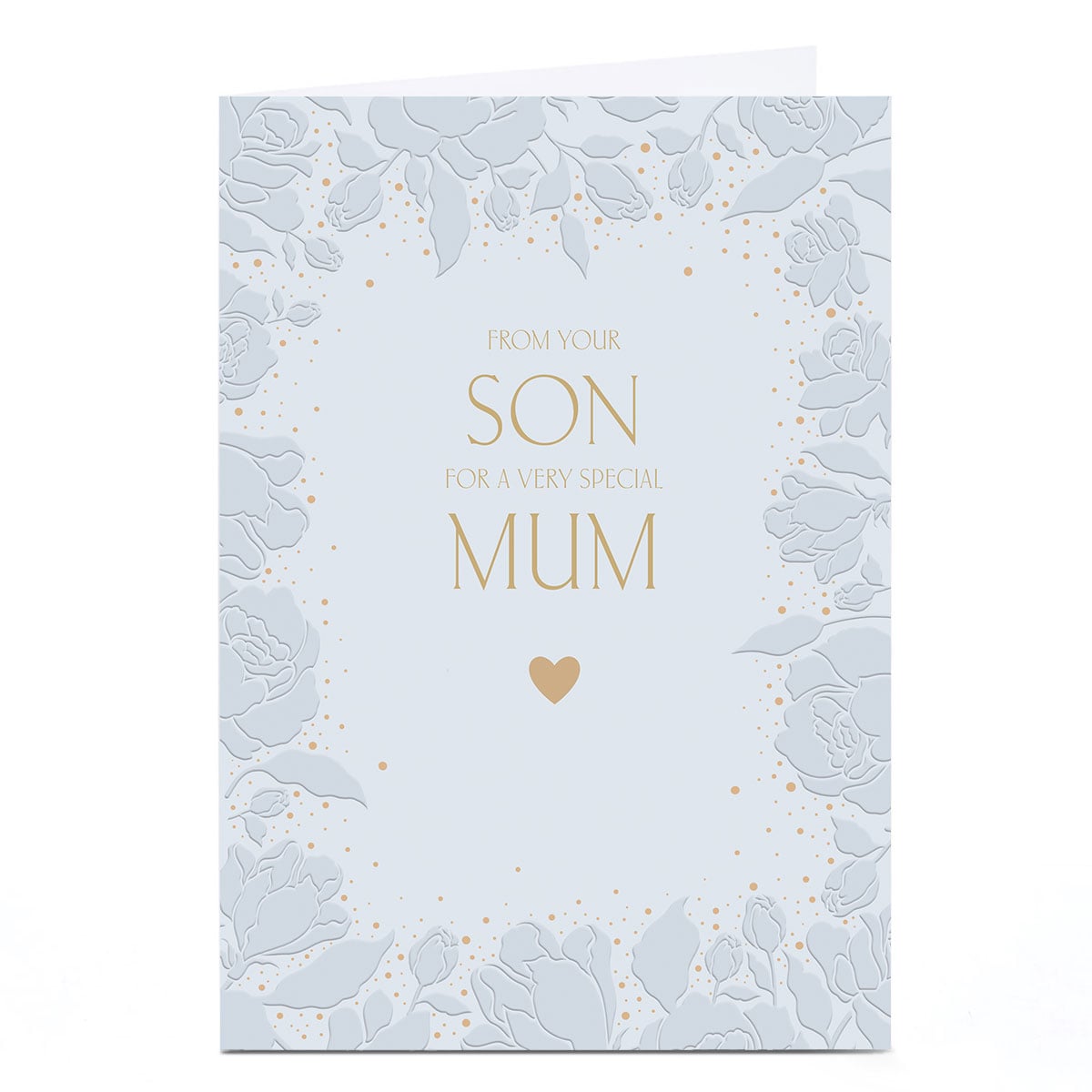 Birthday Card - Pastel Blue Floral, Mum From Your Son