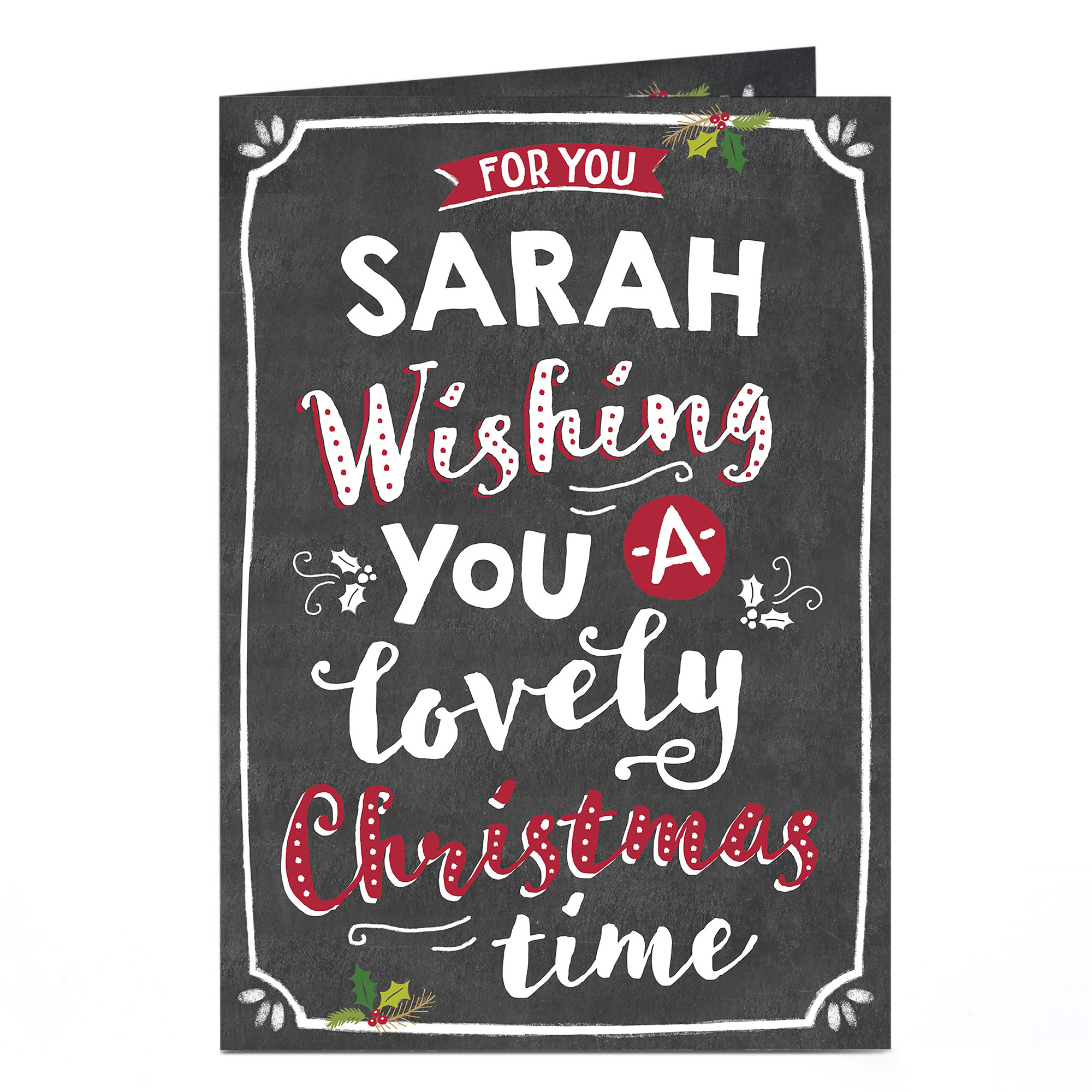 Personalised Christmas Card - Blackboard