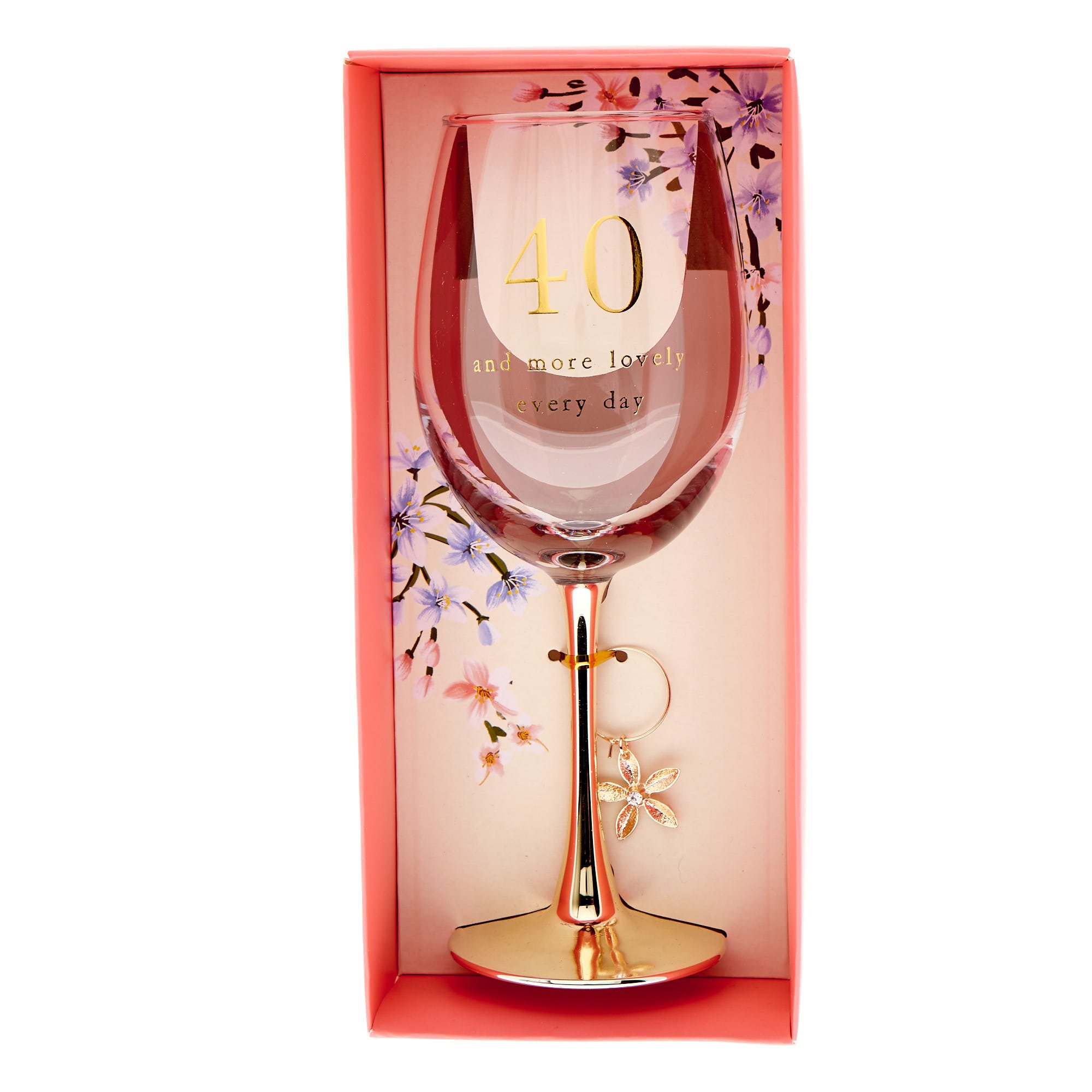 40th Birthday Wine Glass