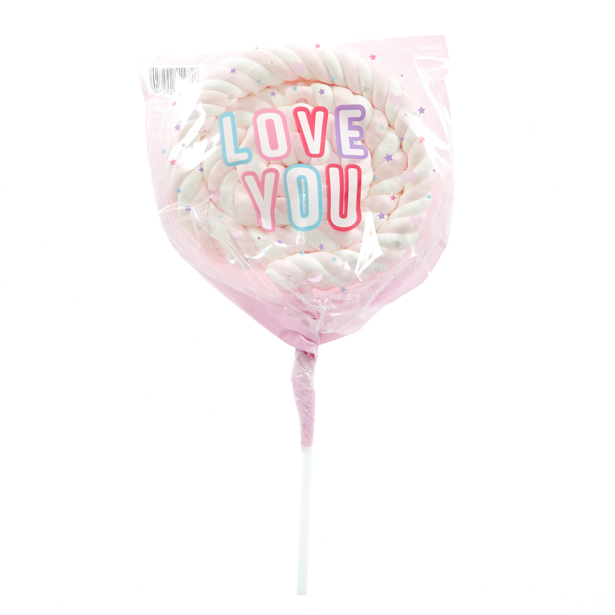 Love You Strawberry Marshmallow Lollipop