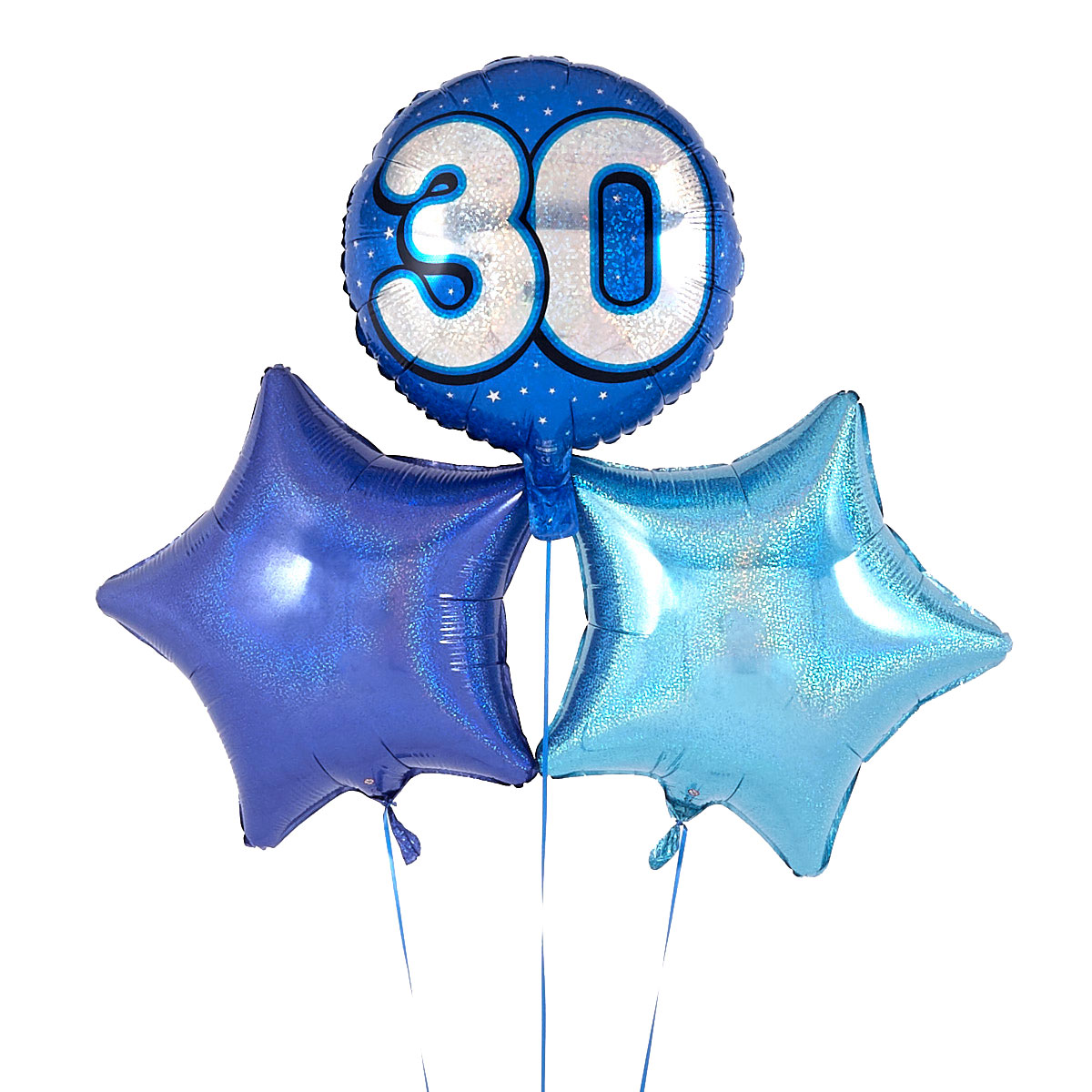 Blue 30th Birthday Balloon Bouquet - DELIVERED INFLATED!