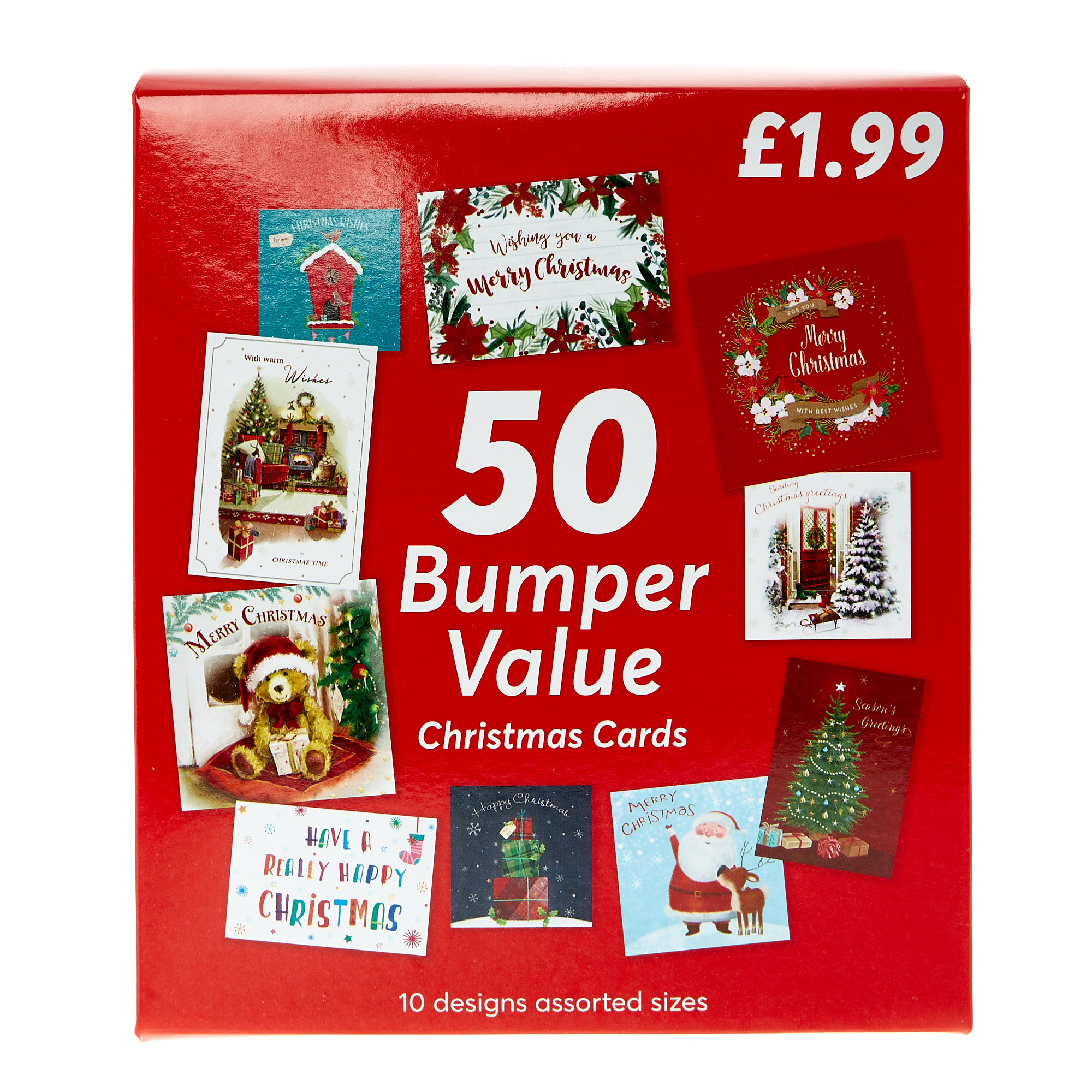 50 Bumper Value Christmas Cards - 10 Designs