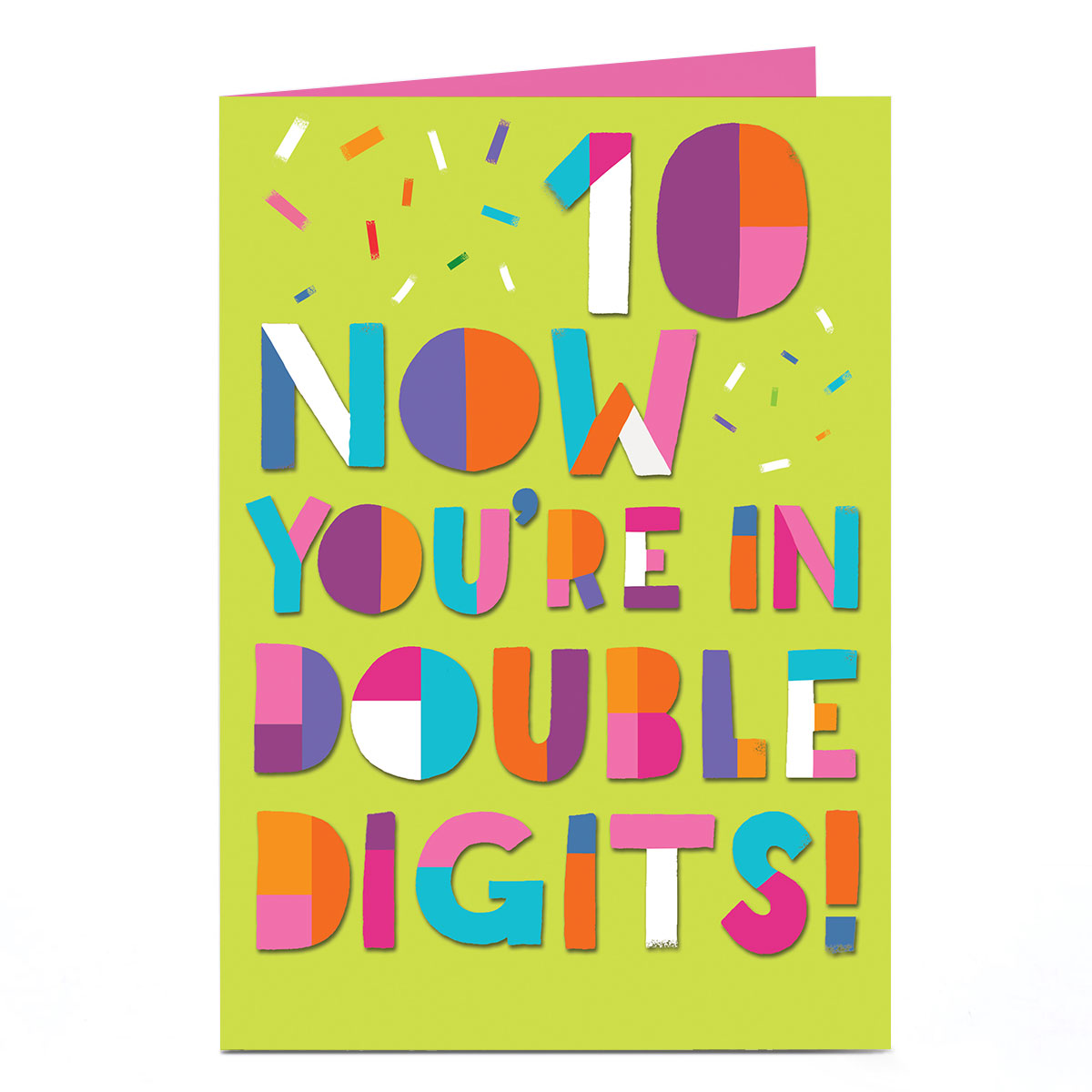 10th Birthday Card - Now You're In Double Digits