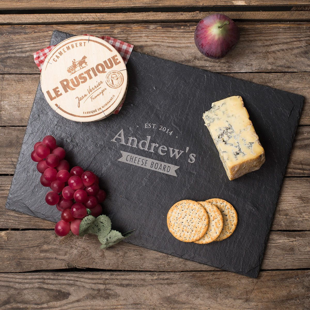 Personalised Engraved Slate Cheeseboard - Established