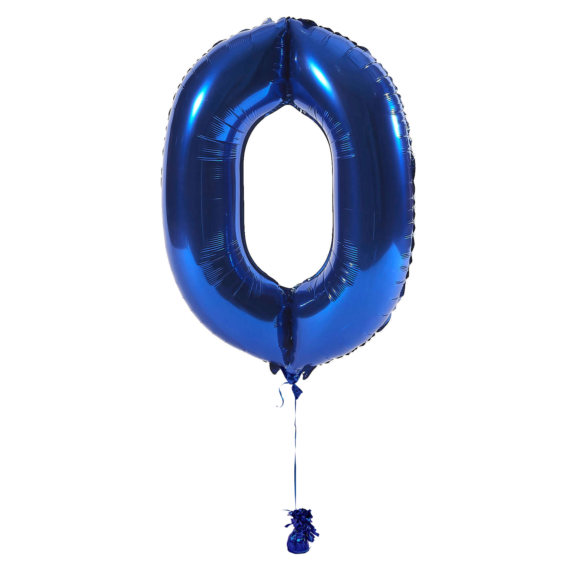 Large Blue Number 0 Inflated Balloon Arrangement
