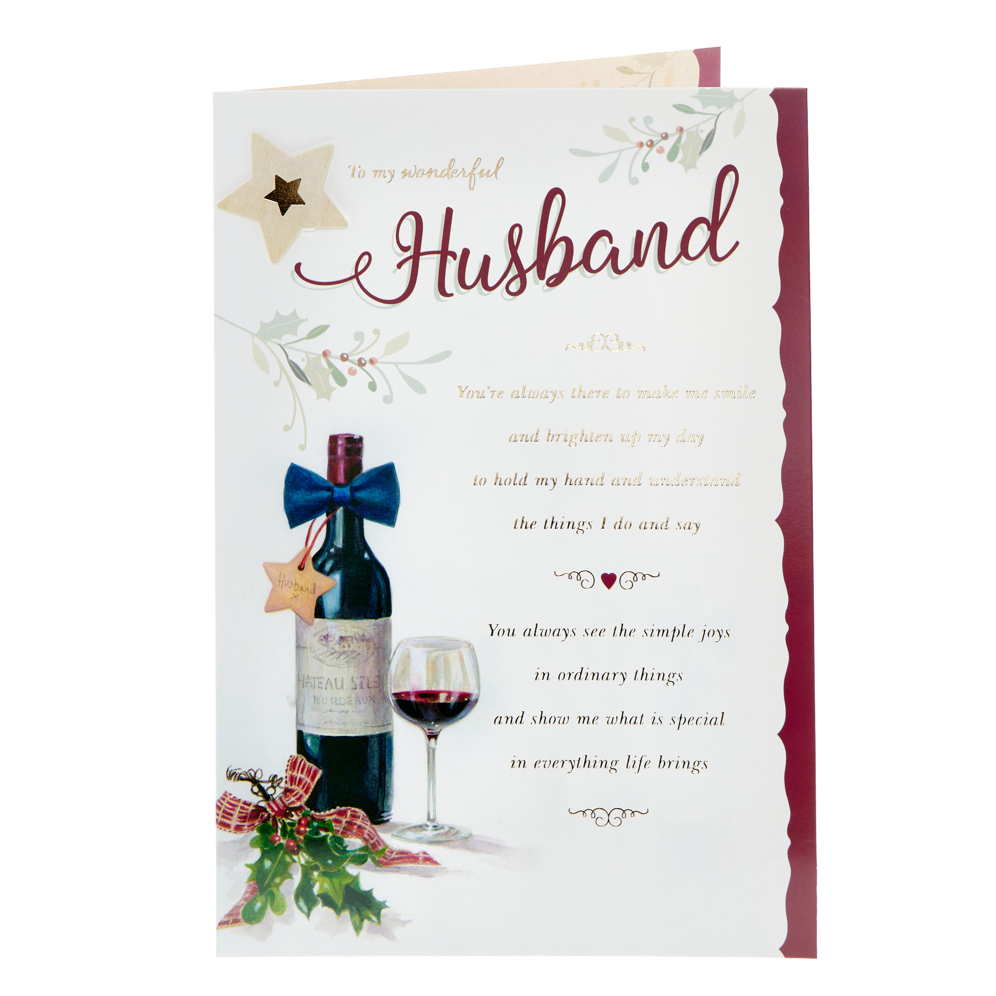 Husband Red Wine Christmas Card