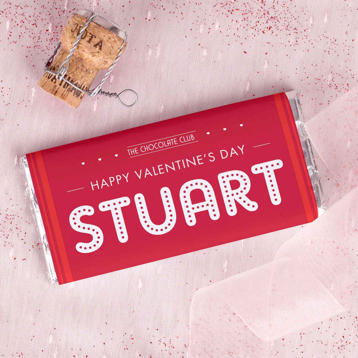 Personalised Valentine's Day Red Chocolate Bar