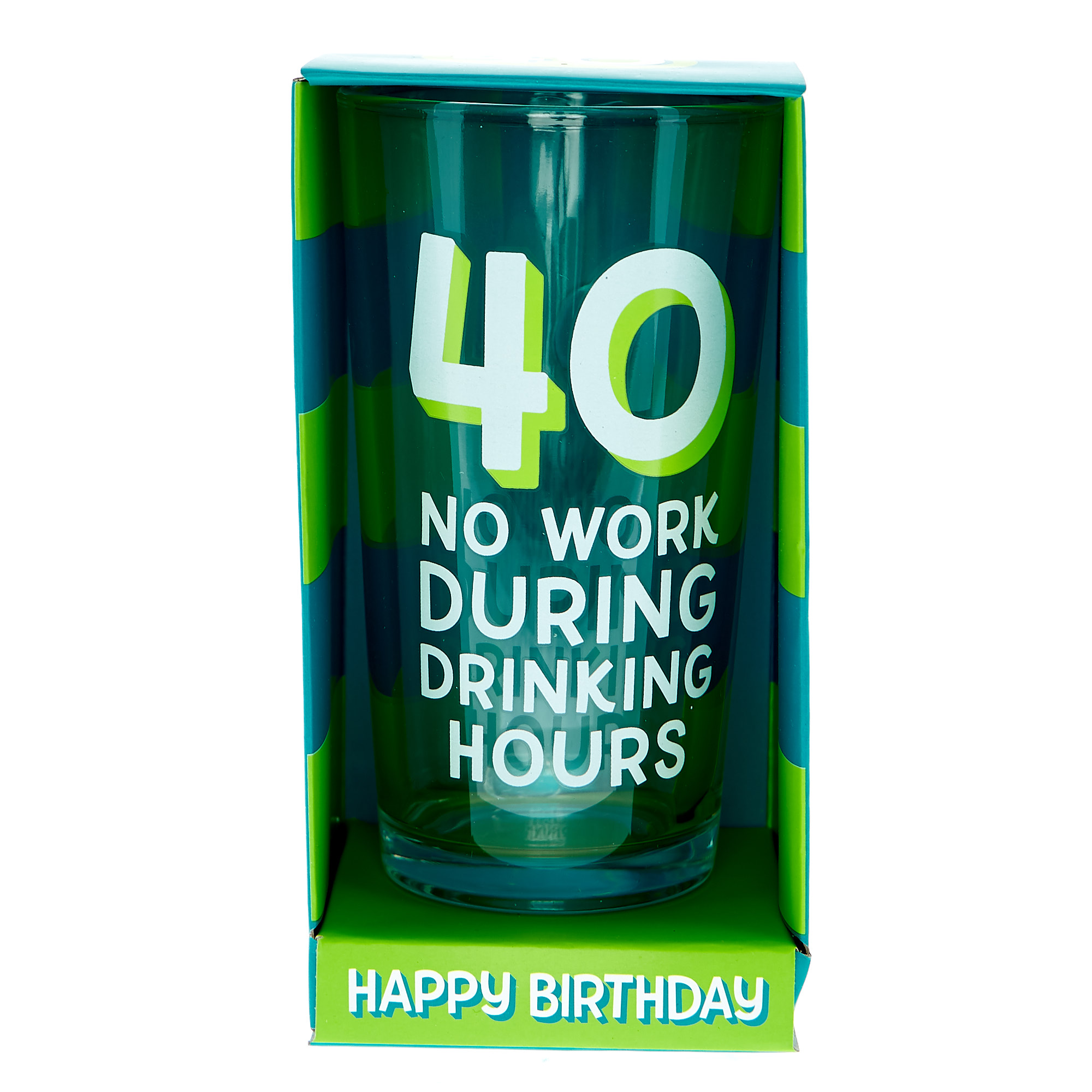 40th Birthday Pint Glass - Drinking Hours