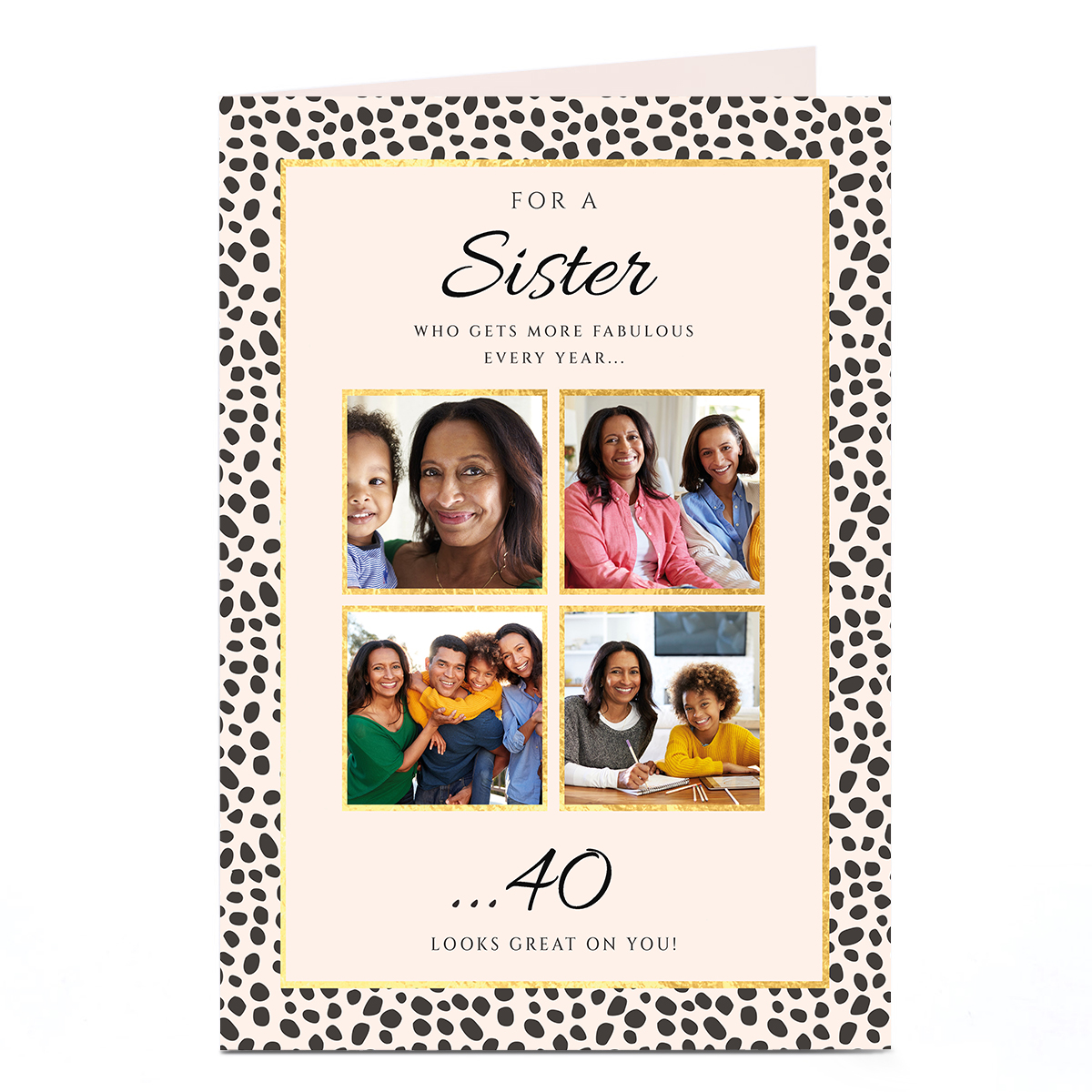 Photo Birthday Card - Sister more Fabulous Every Year, Editable Age