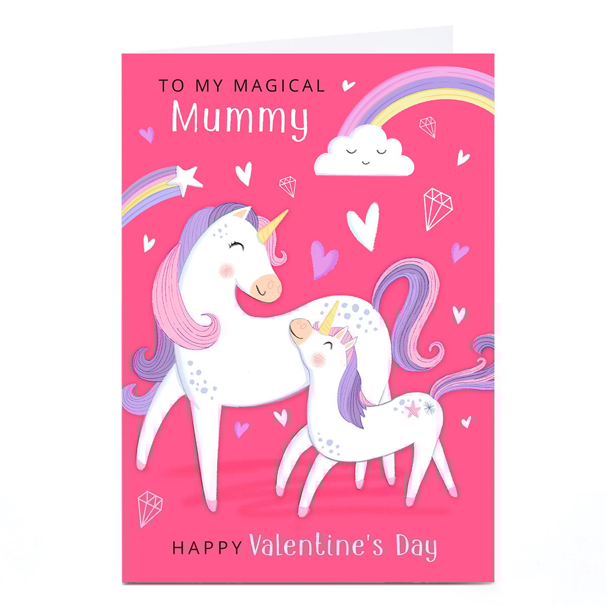 Personalised Dalia Clark Valentine's Day Card - Mummy Unicorn