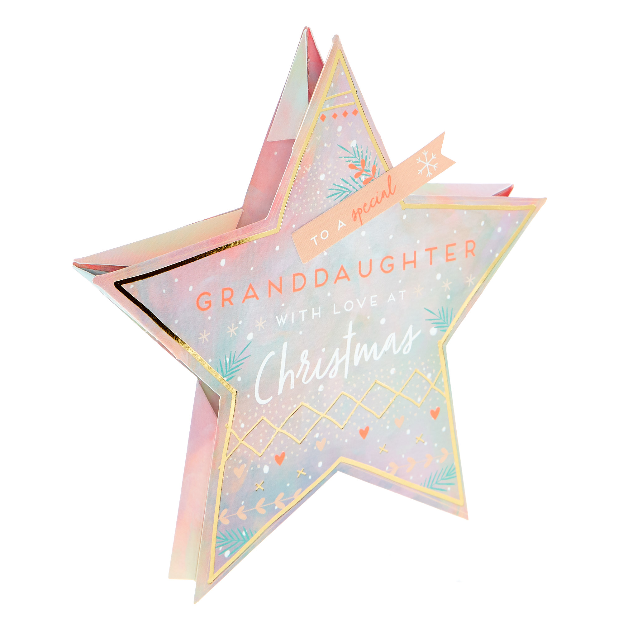 Boutique 3D Christmas Card - Granddaughter Star