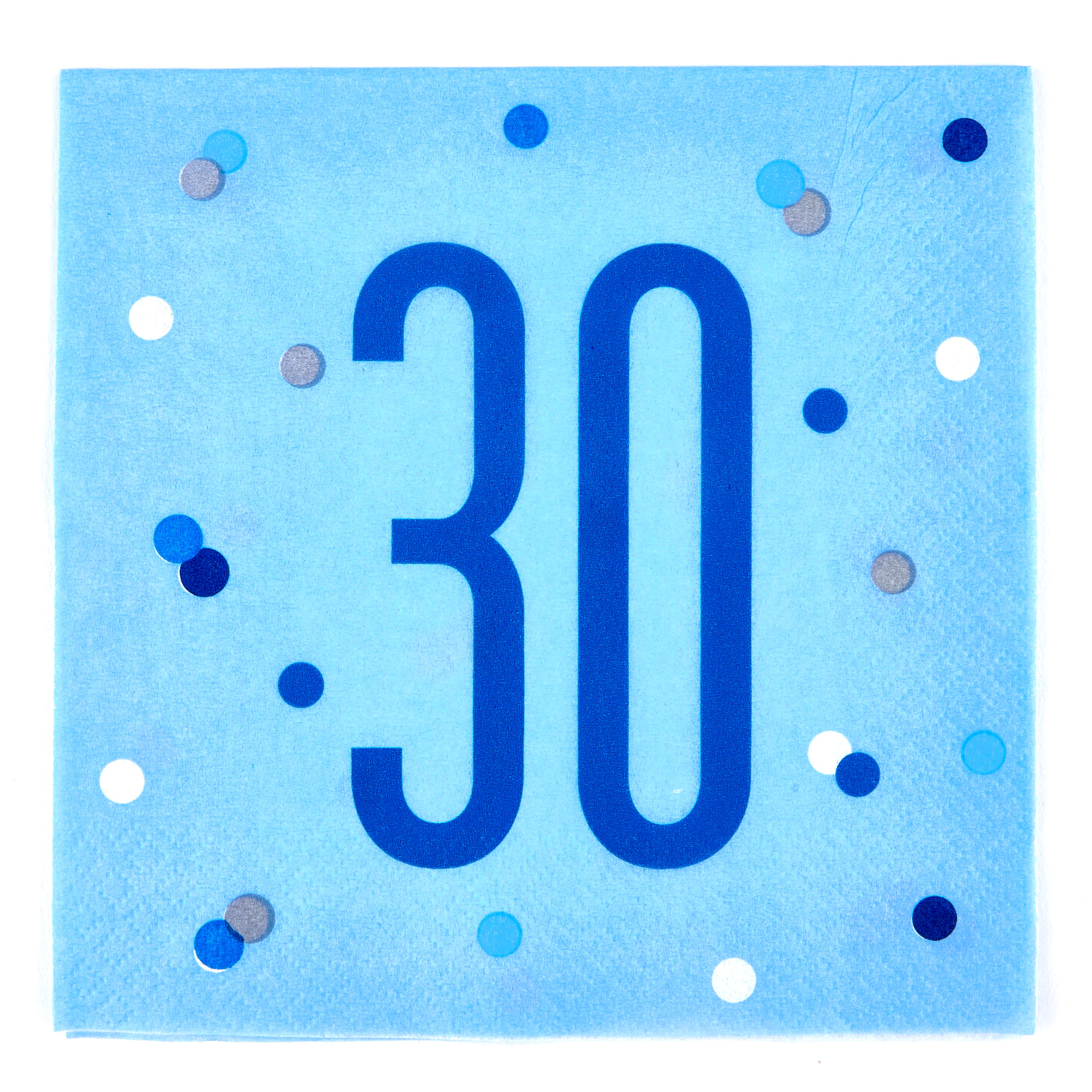 Blue 30th Birthday Party Tableware & Decorations Bundle - 16 Guests