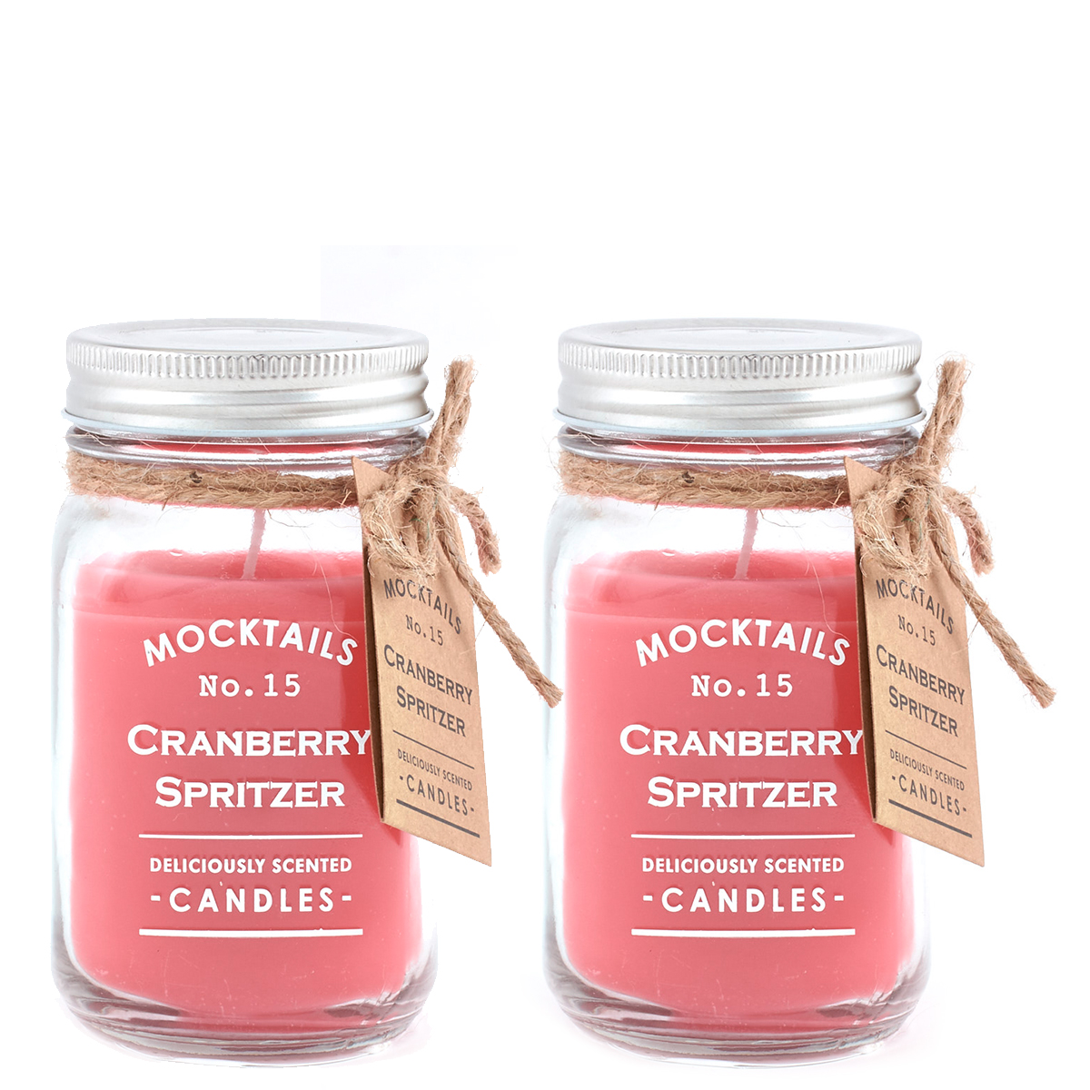 Mocktail Scented Candles - Cranberry Spritzer (Set of 2)