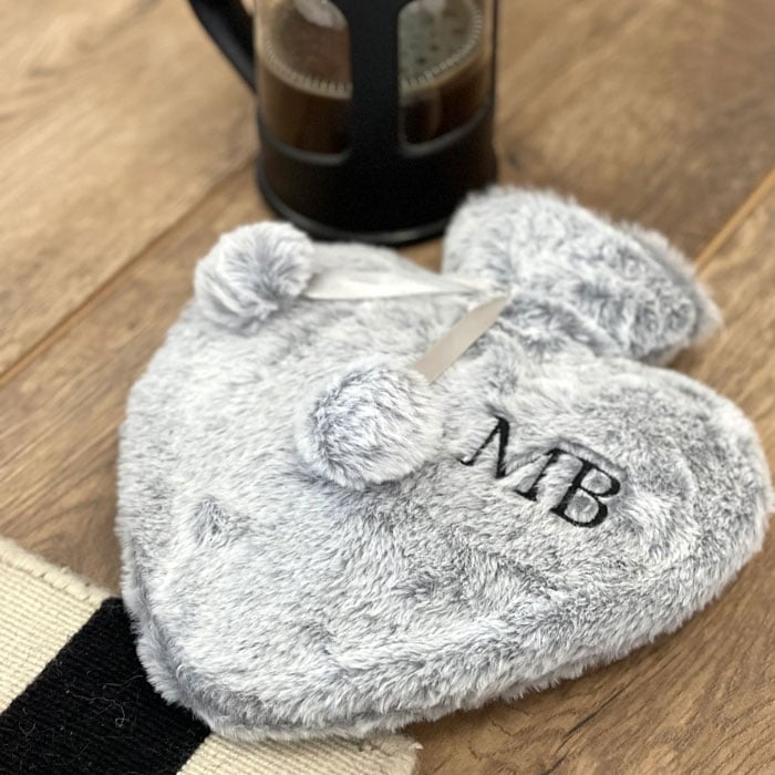 Personalised Love Heart Monogrammed Hot Water Bottle