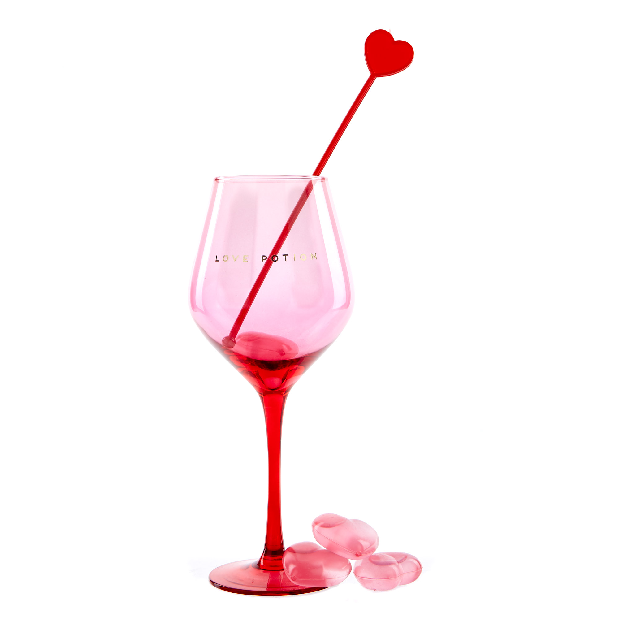 Wine Glass, Ice Cubes & Drinks Stirrer Set