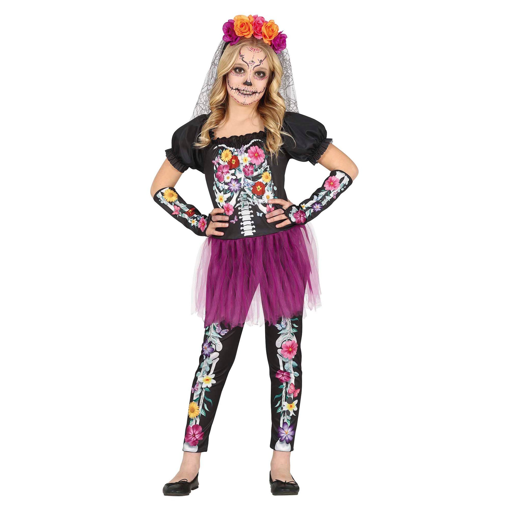 Flower Skeleton Children's Fancy Dress Costume