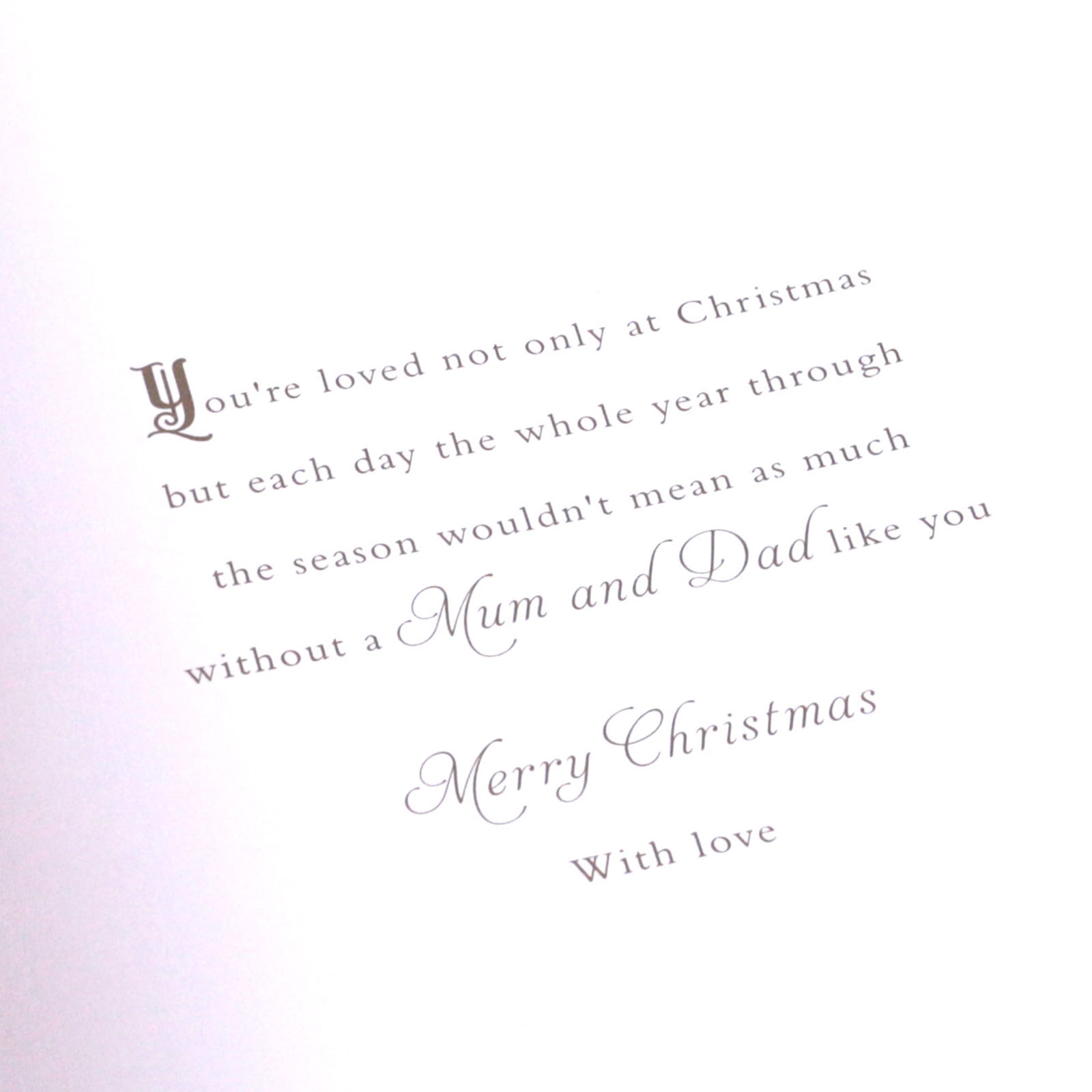 Christmas Card - Mum And Dad, Traditional Christmas Verse