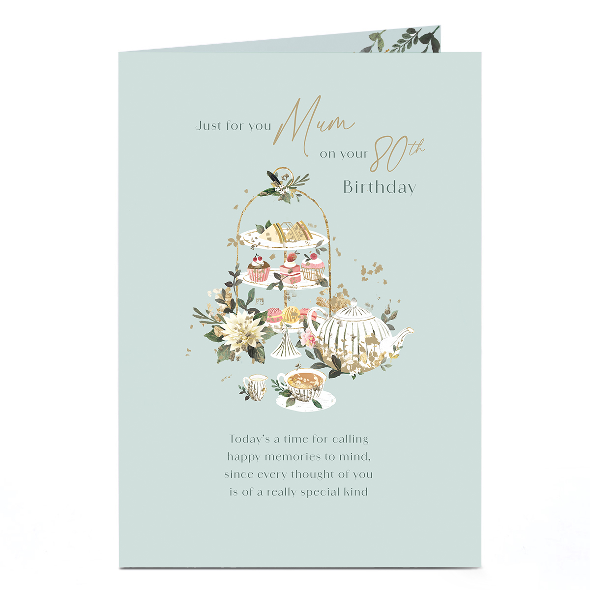 80th Birthday Card - Afternoon Tea Party, Mum