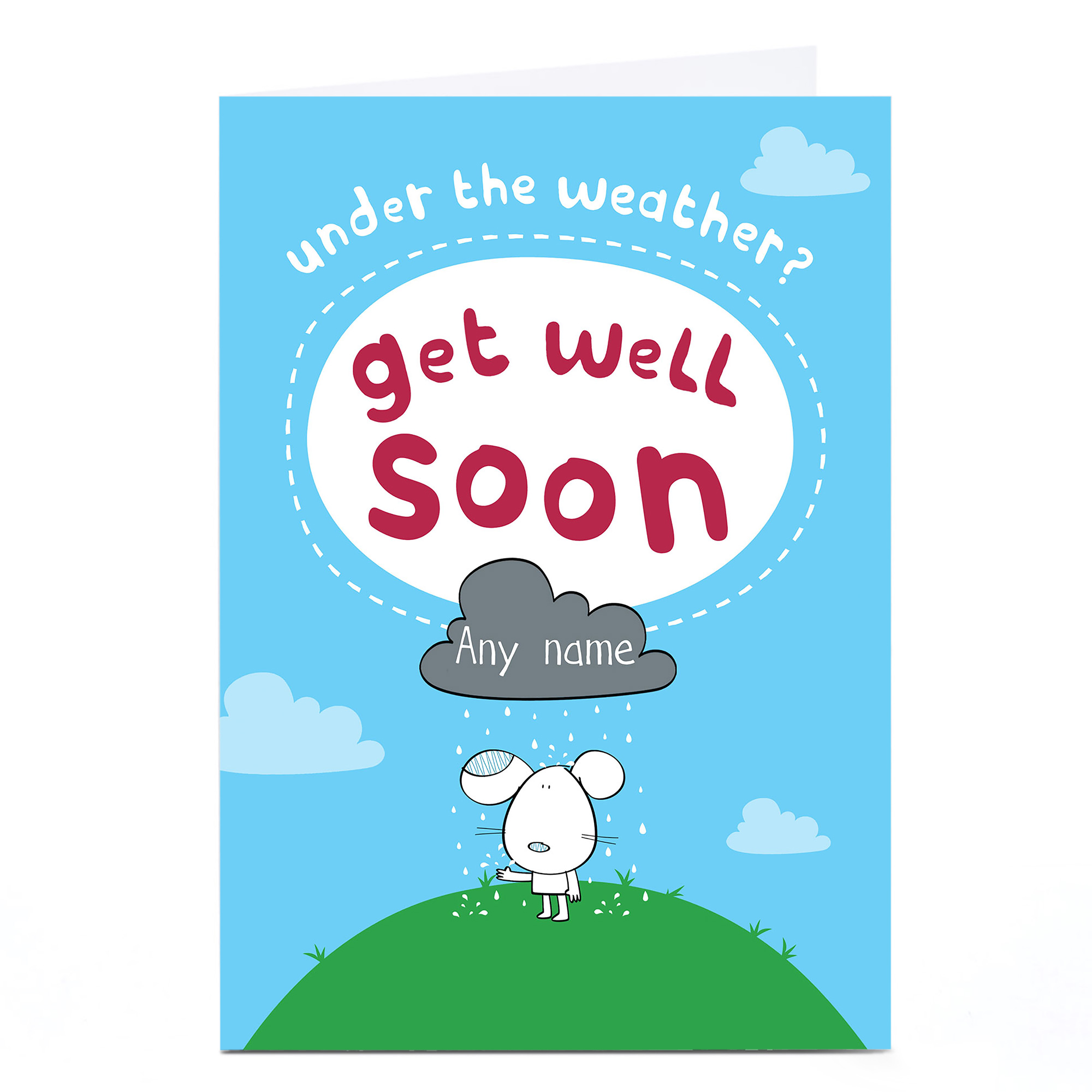Personalised Get Well Soon Card - Under The Weather?