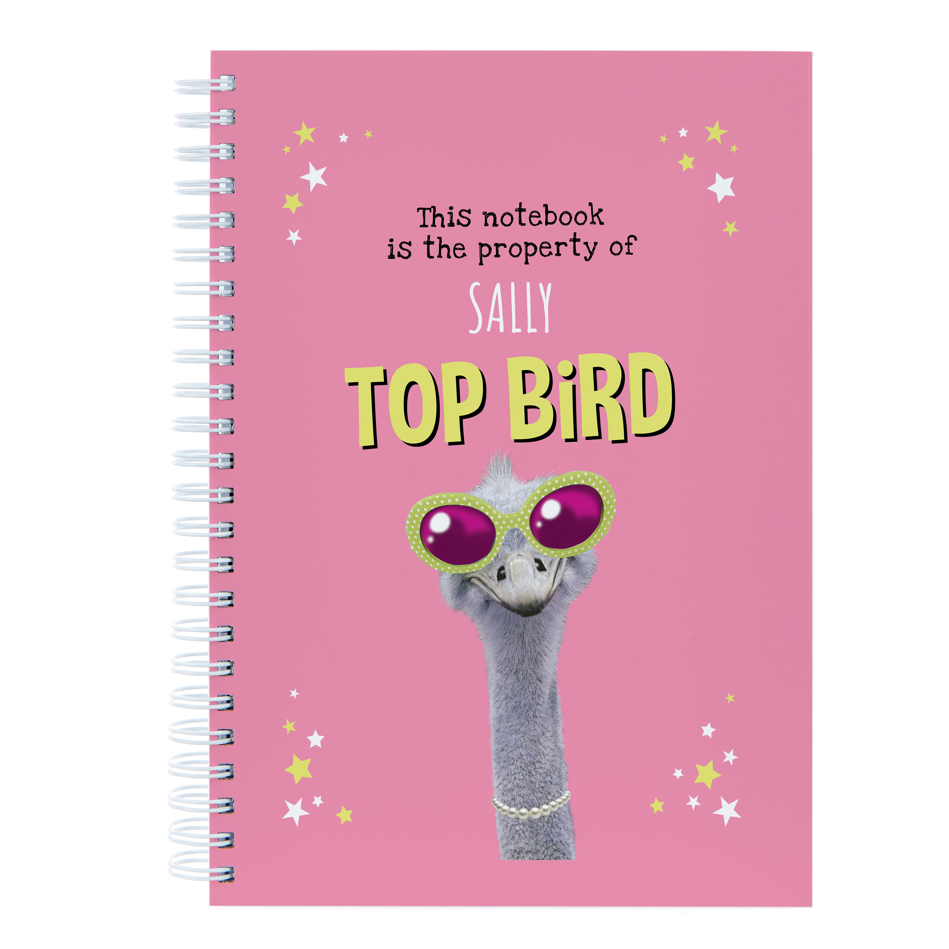Personalised Pink Pet Shop Notebook - Top Bird