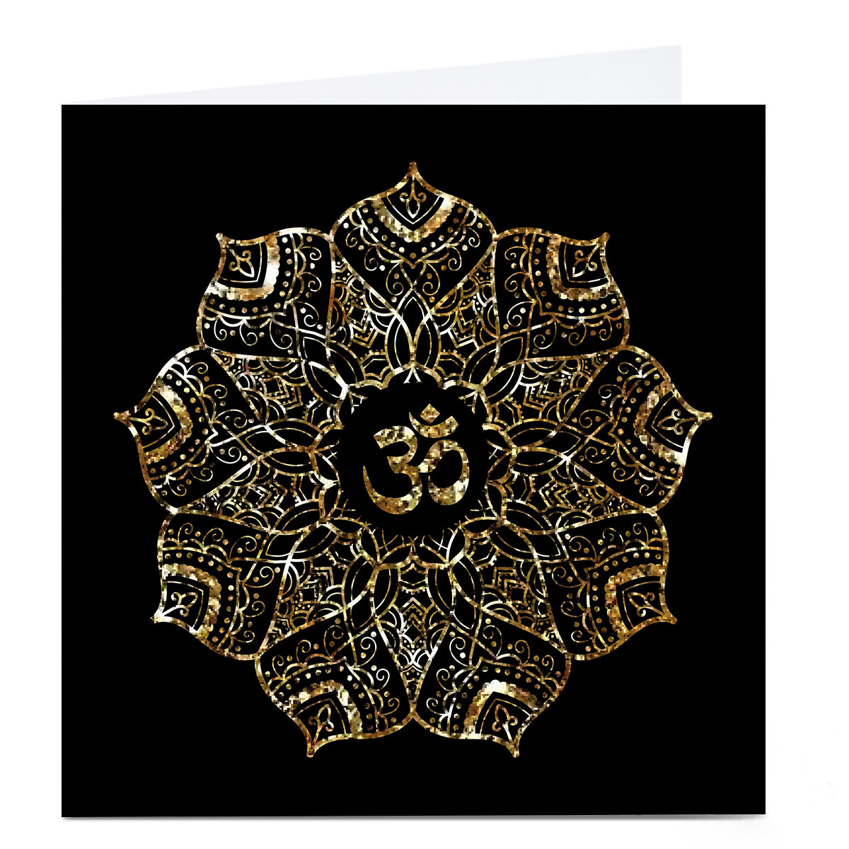 Personalised Roshah Designs Diwali Card - Square, Black & Gold 