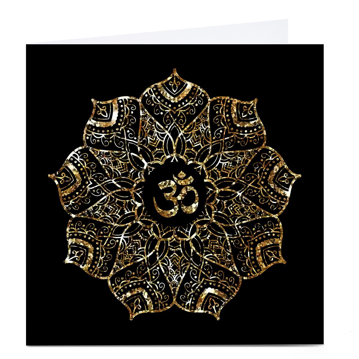 Personalised Roshah Designs Diwali Card - Square, Black & Gold 