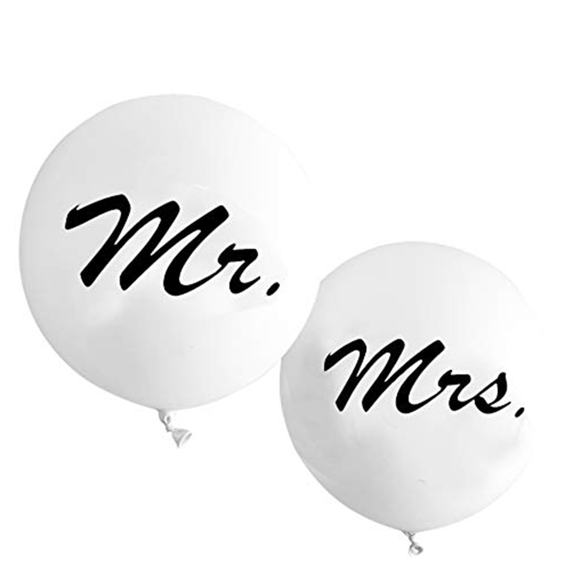 Large Latex Orb Balloons - Mr & Mrs (Pack of 2)