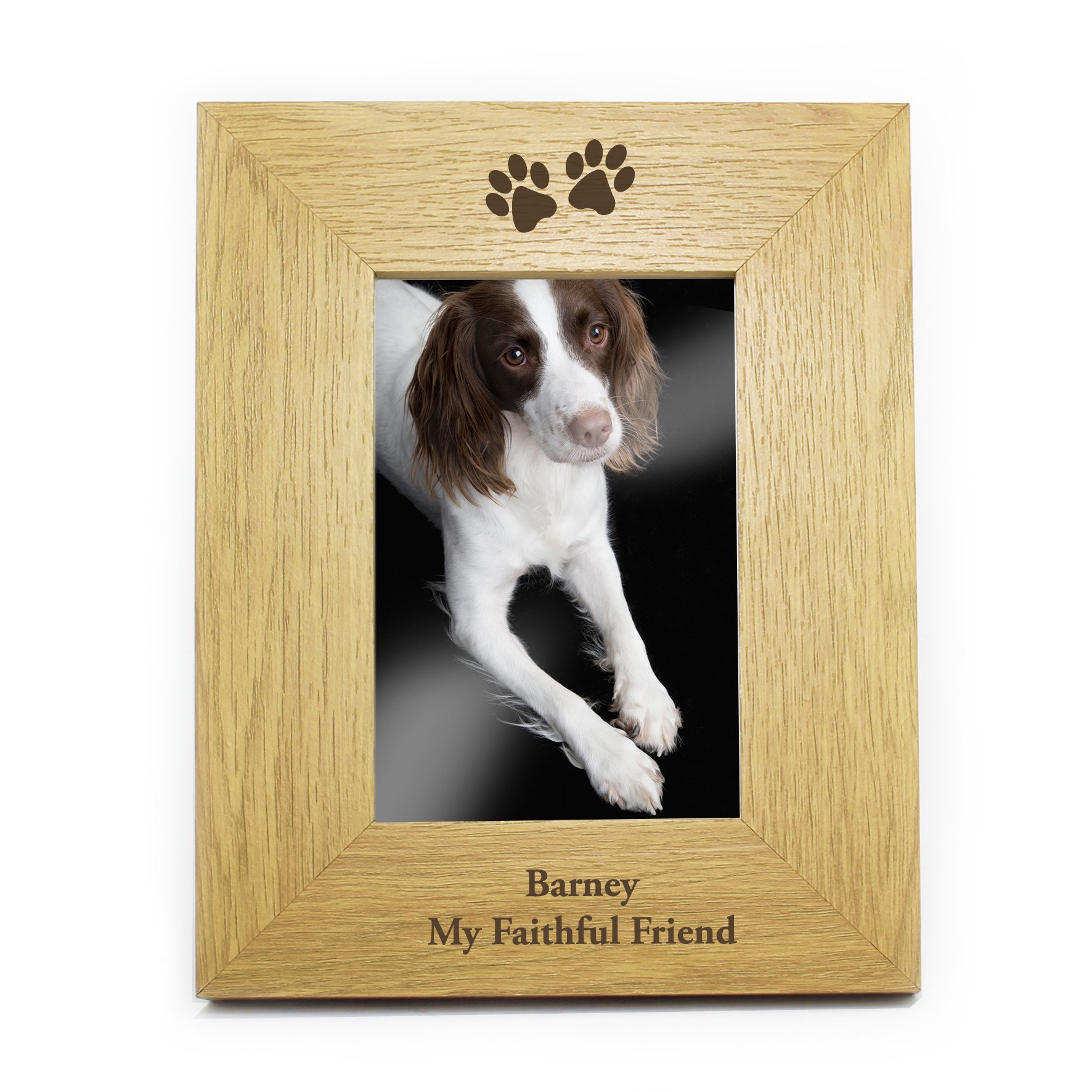 Personalised Paw Prints Wooden Photo Frame