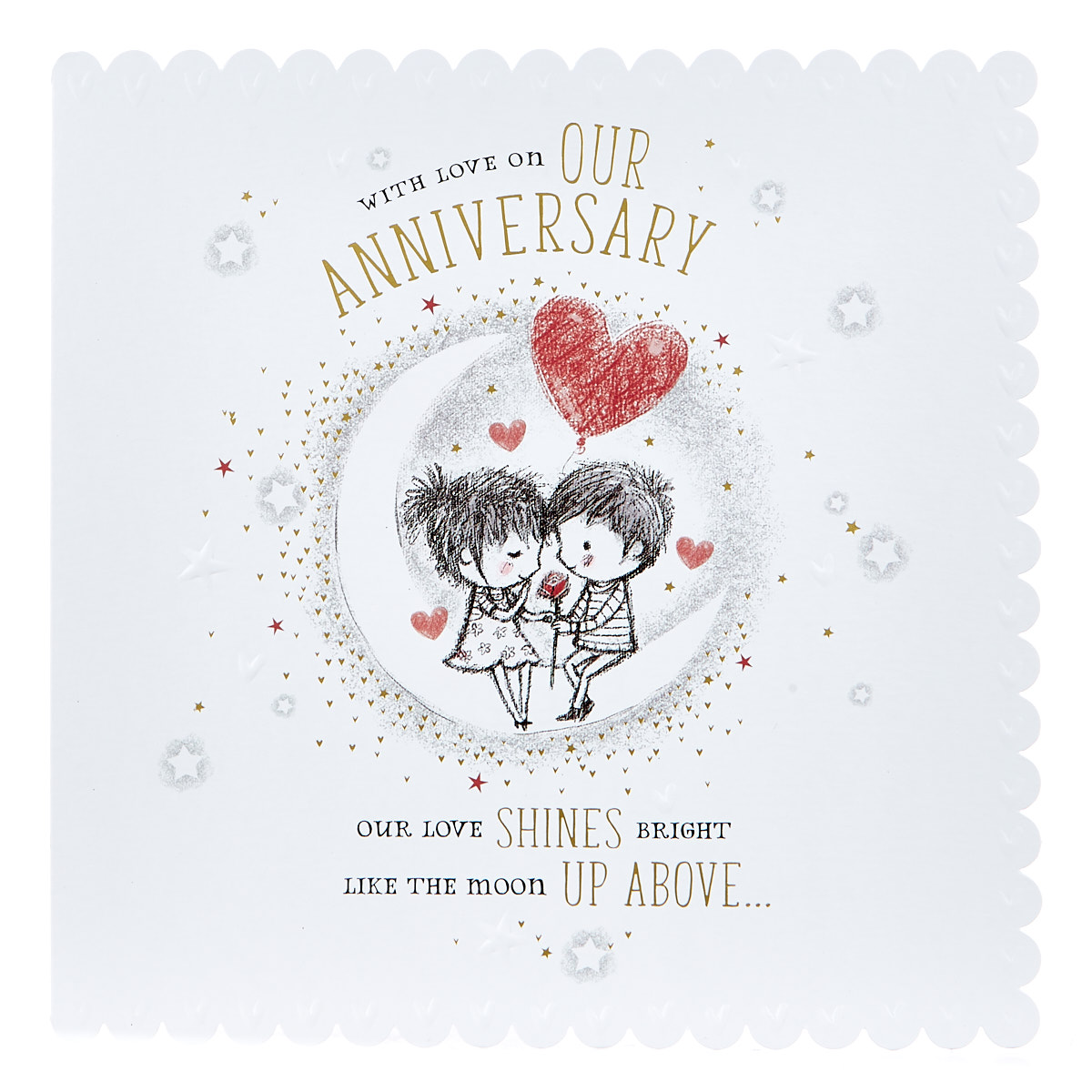Platinum Collection Anniversary Card - Our Love Shines Bright 