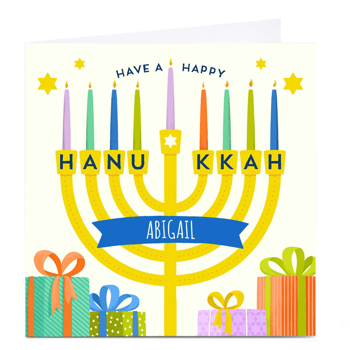 Personalised Hanukkah Card - Menorah 