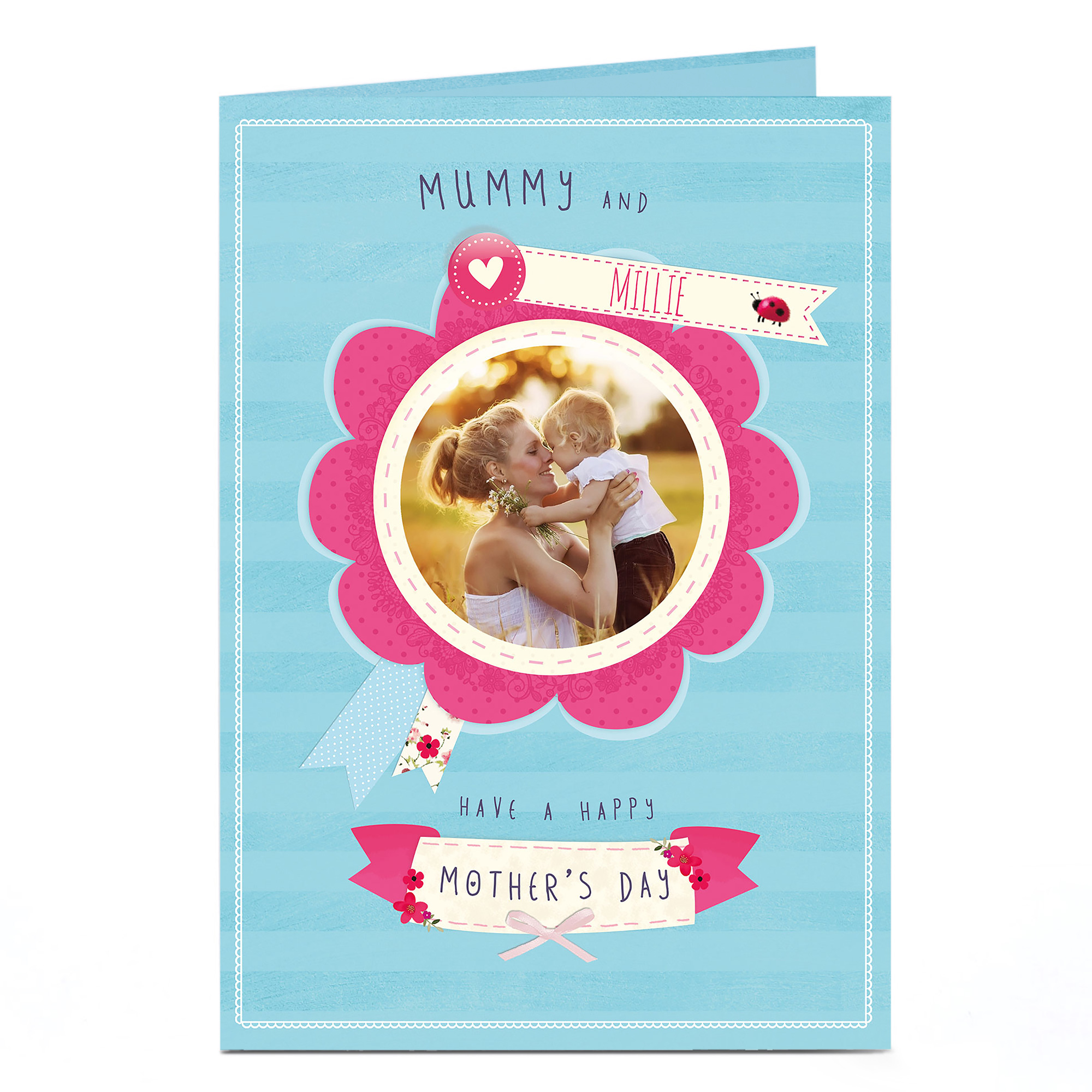 Photo Upload Mother's Day Card - Mummy And Me Pink