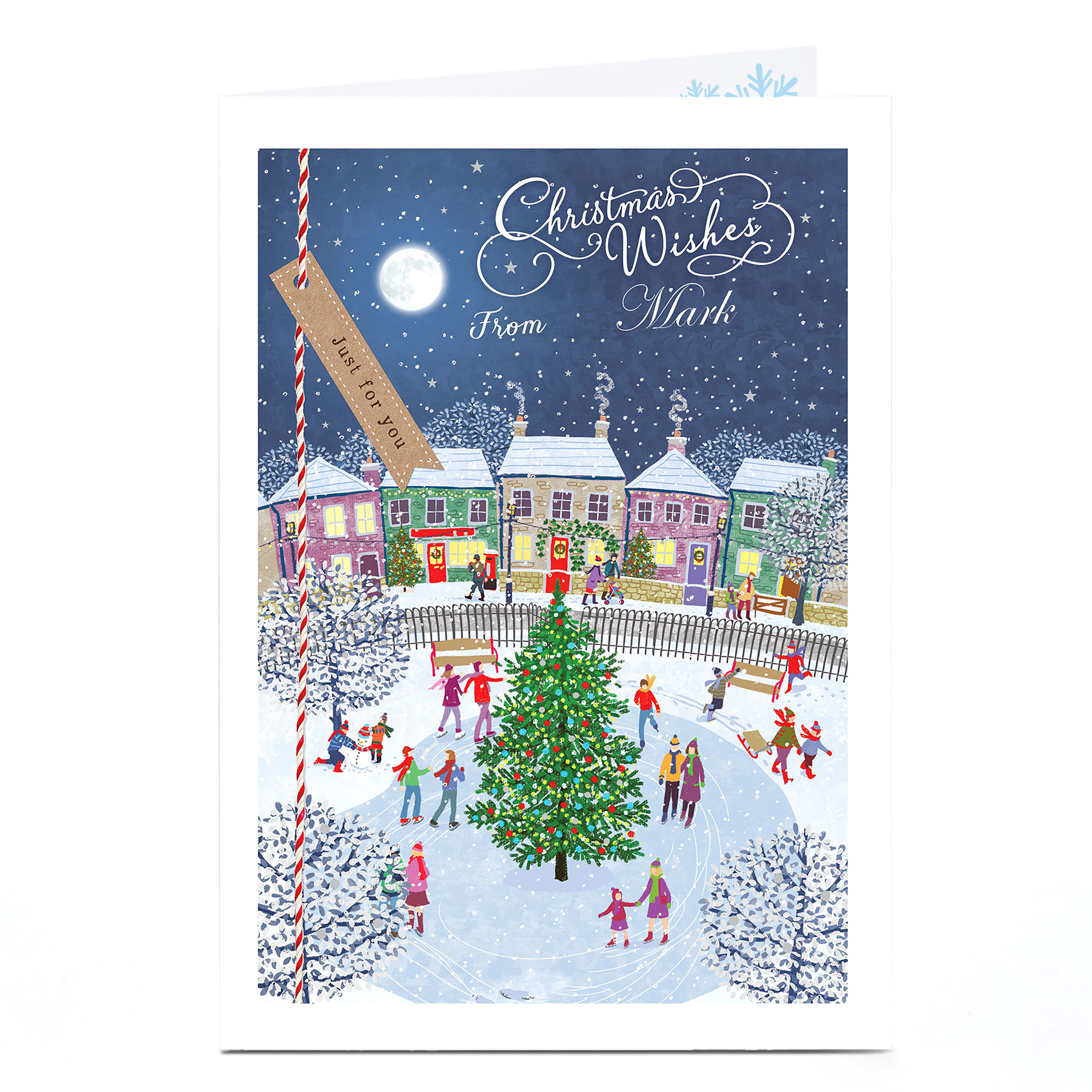 Personalised Christmas Card - Ice Skating Scene