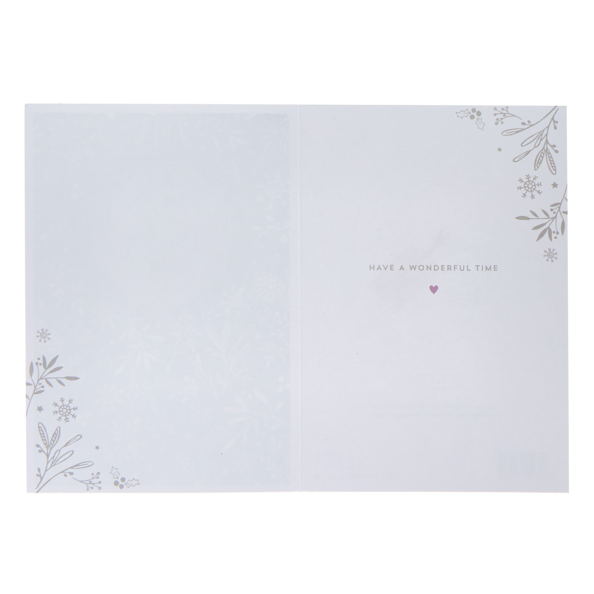 Mum Silver Holly & Snowflakes Christmas Card