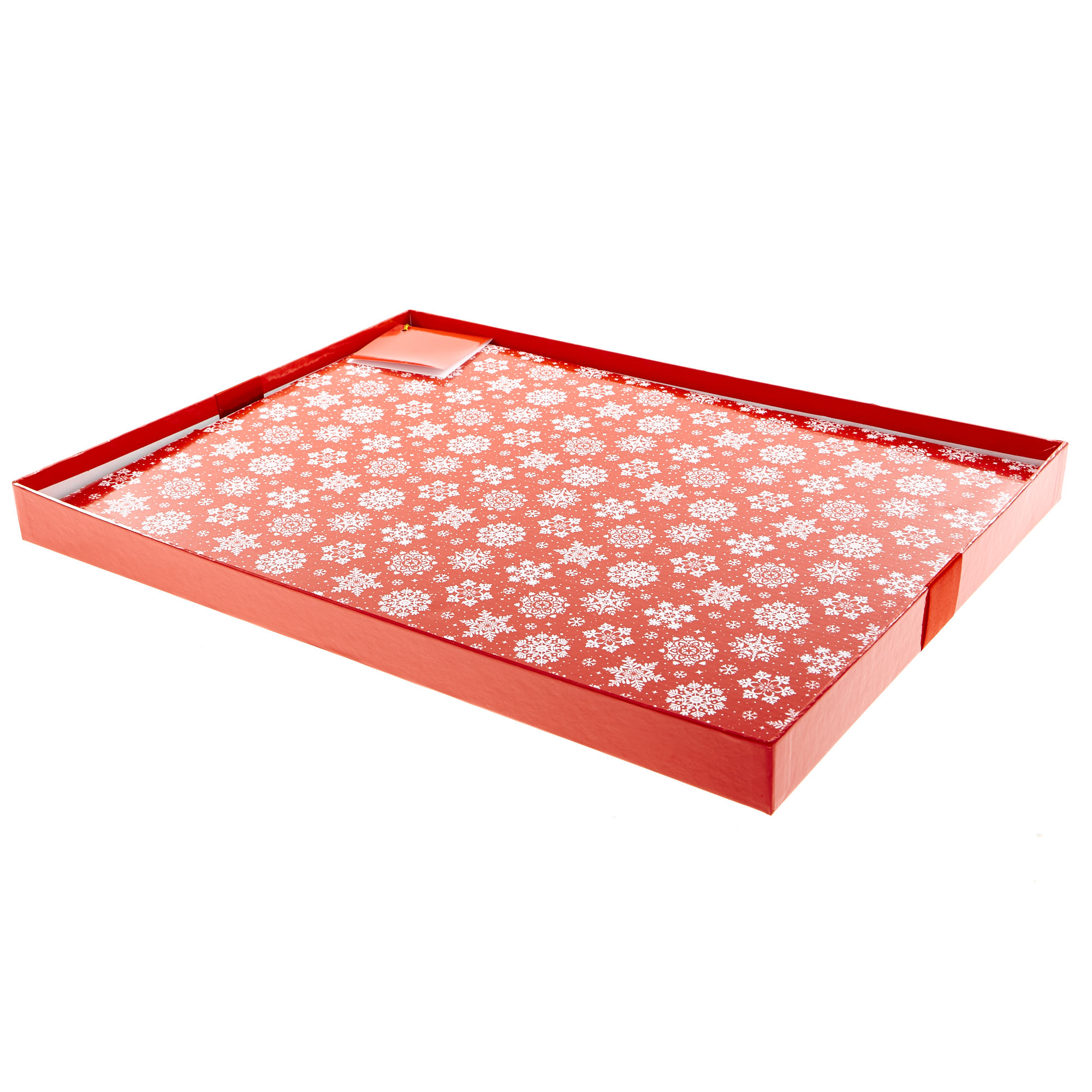 Red & White Snowflakes Flat-Pack Crate Gift Box 