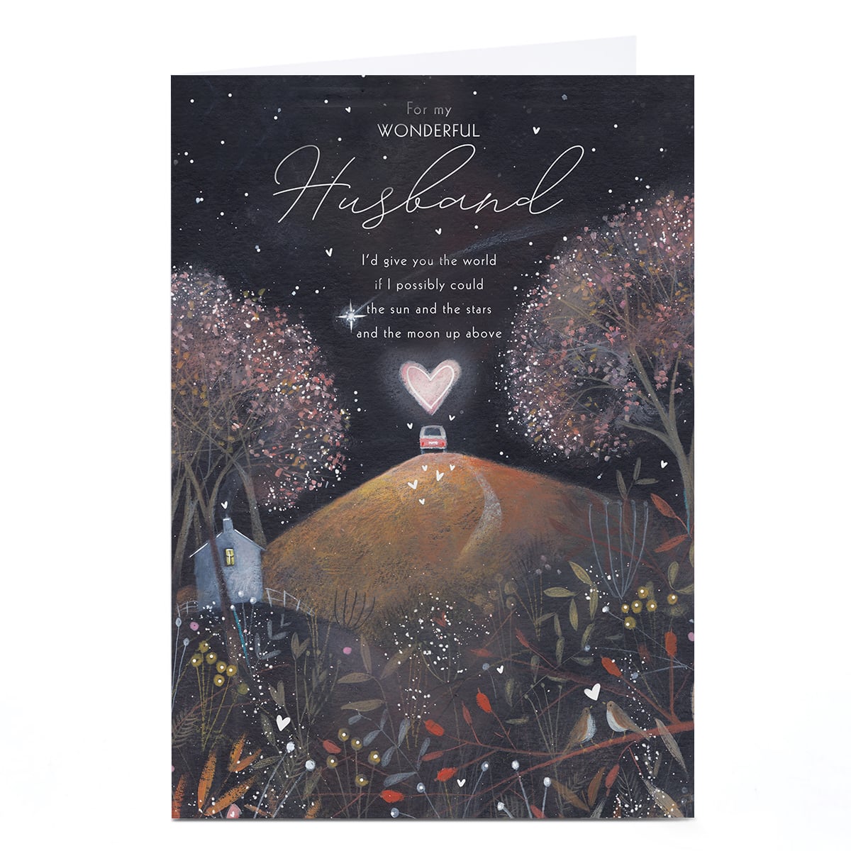 Birthday Card - Romantic Night I'd Give You the World, Husband