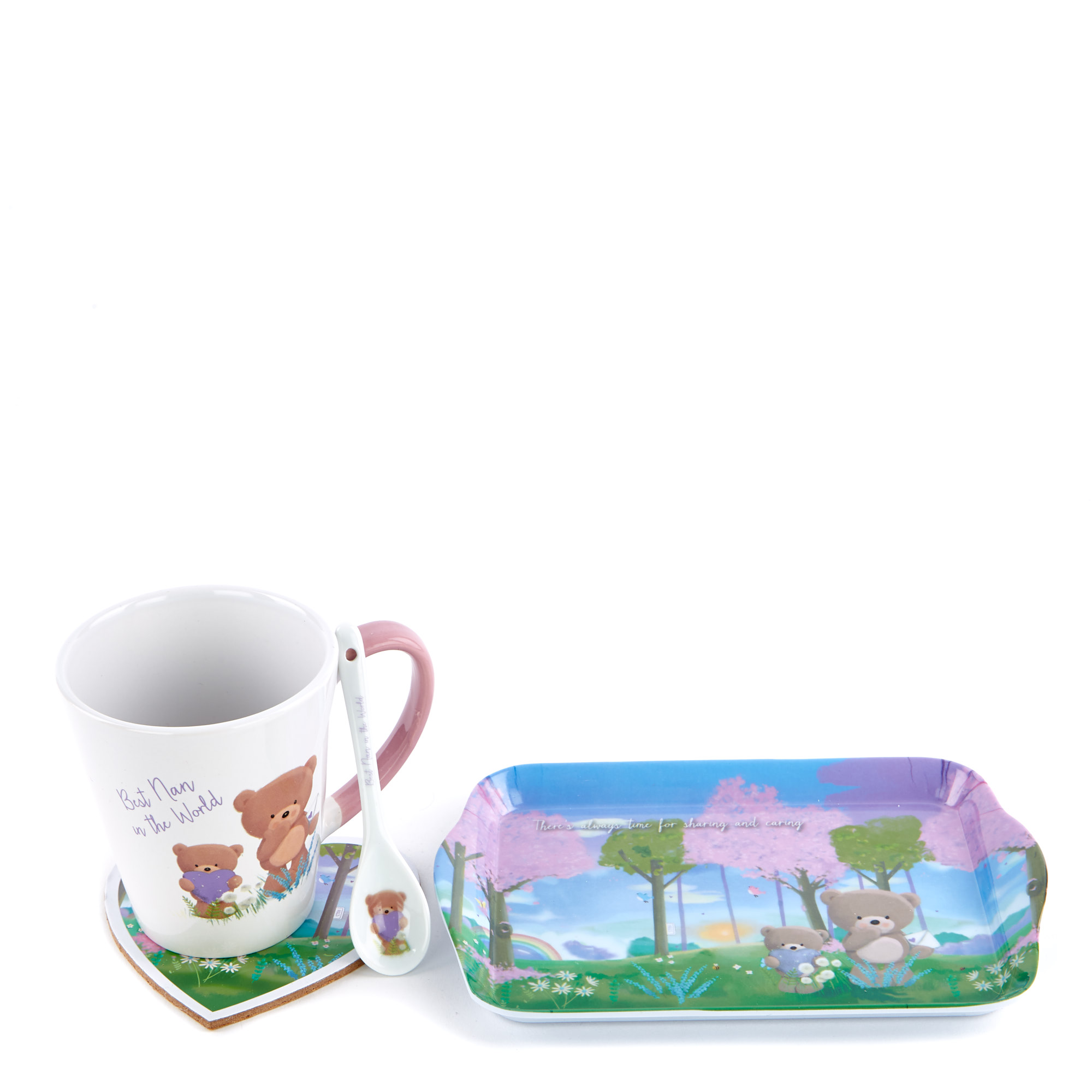 Best Nan Mother's Day Hugs Tray, Mug, Coaster & Spoon Set