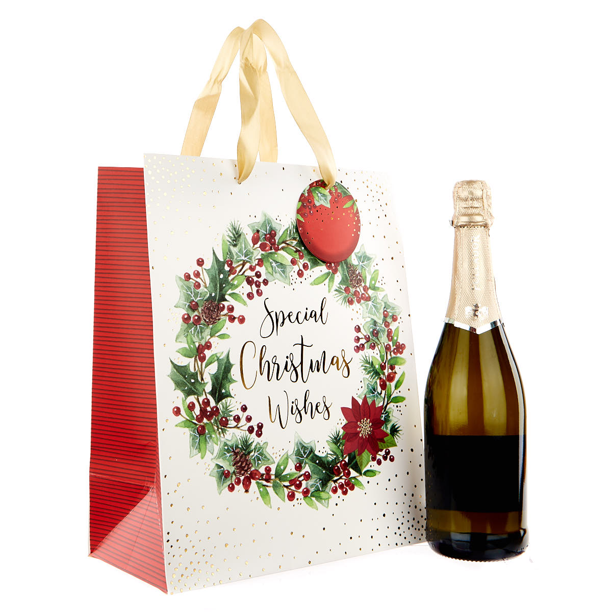 Medium Portrait Christmas Wreath Gift Bag