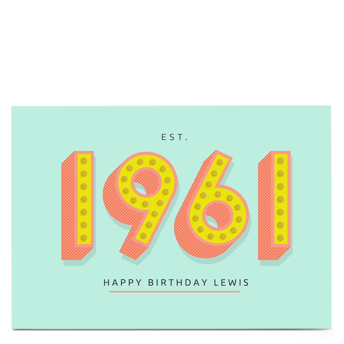 Personalised Birthday Card - Est. 1961