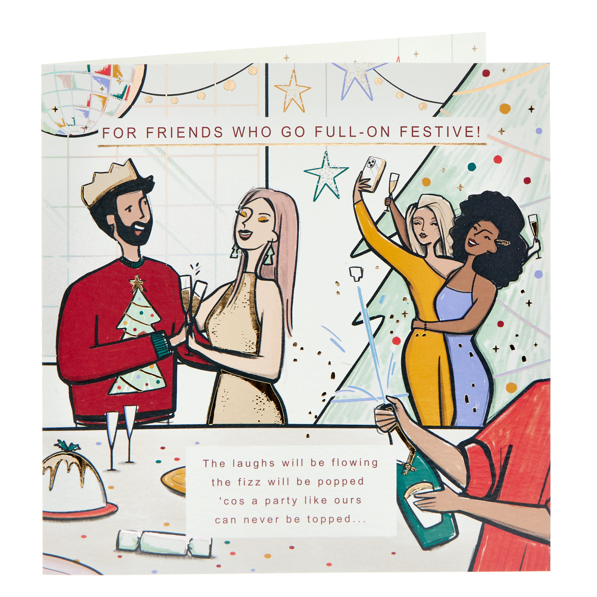 Platinum Friends Full On Festive Christmas Card