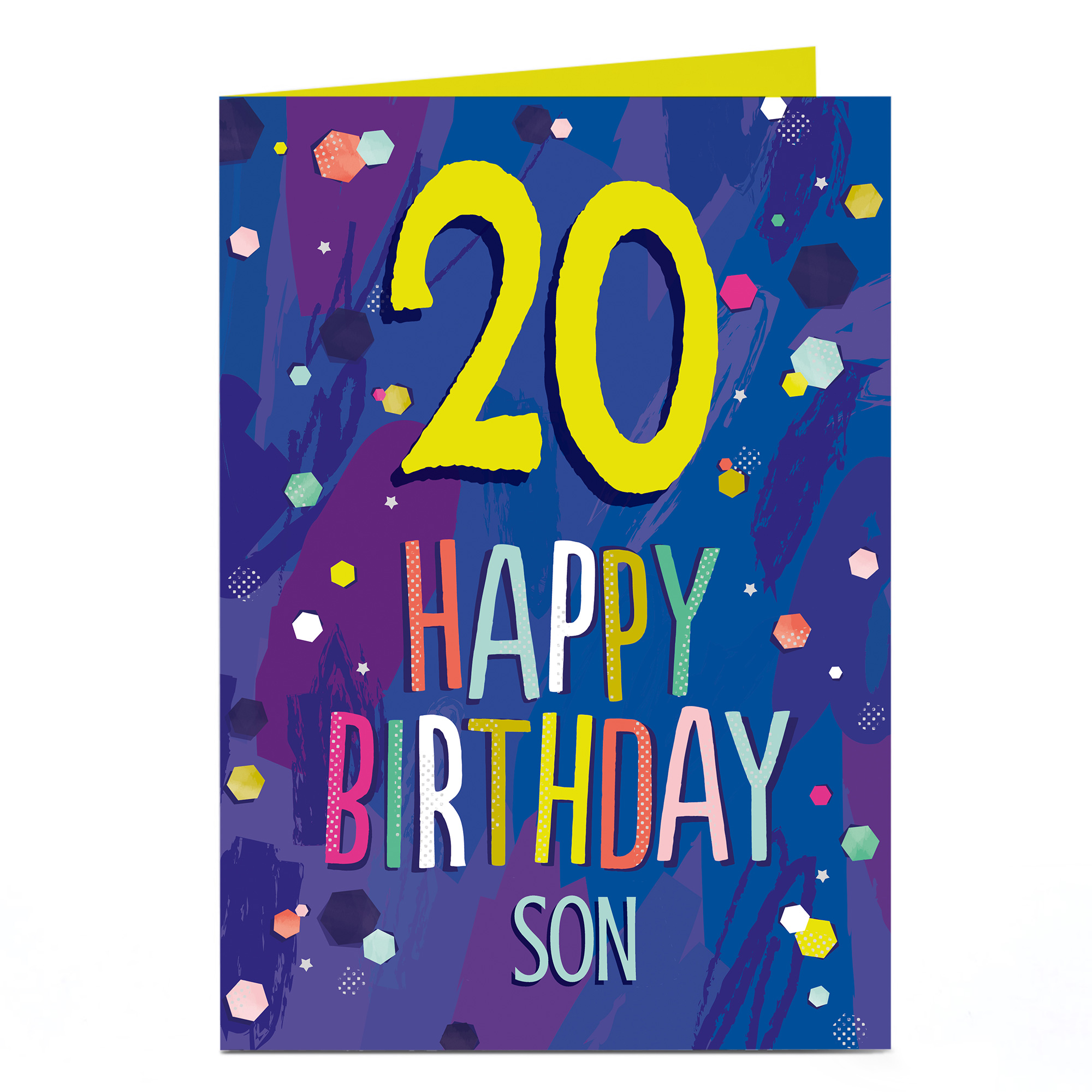 Personalised Editable Age Birthday Card - Coloured Spots, Any recipient