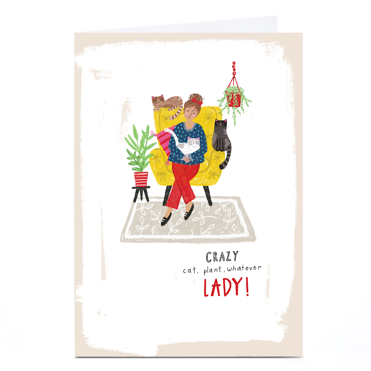 Personalised Kerry Spurling Card - Cat Plant Lady