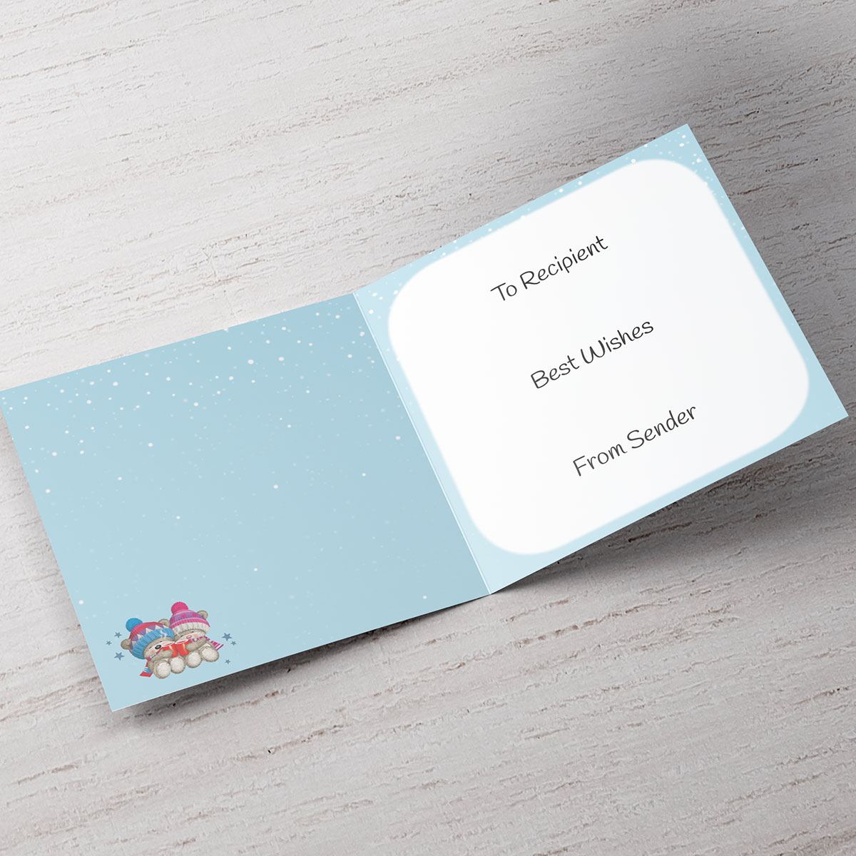 Hugs Personalised Christmas Card - Bear Snow Couple