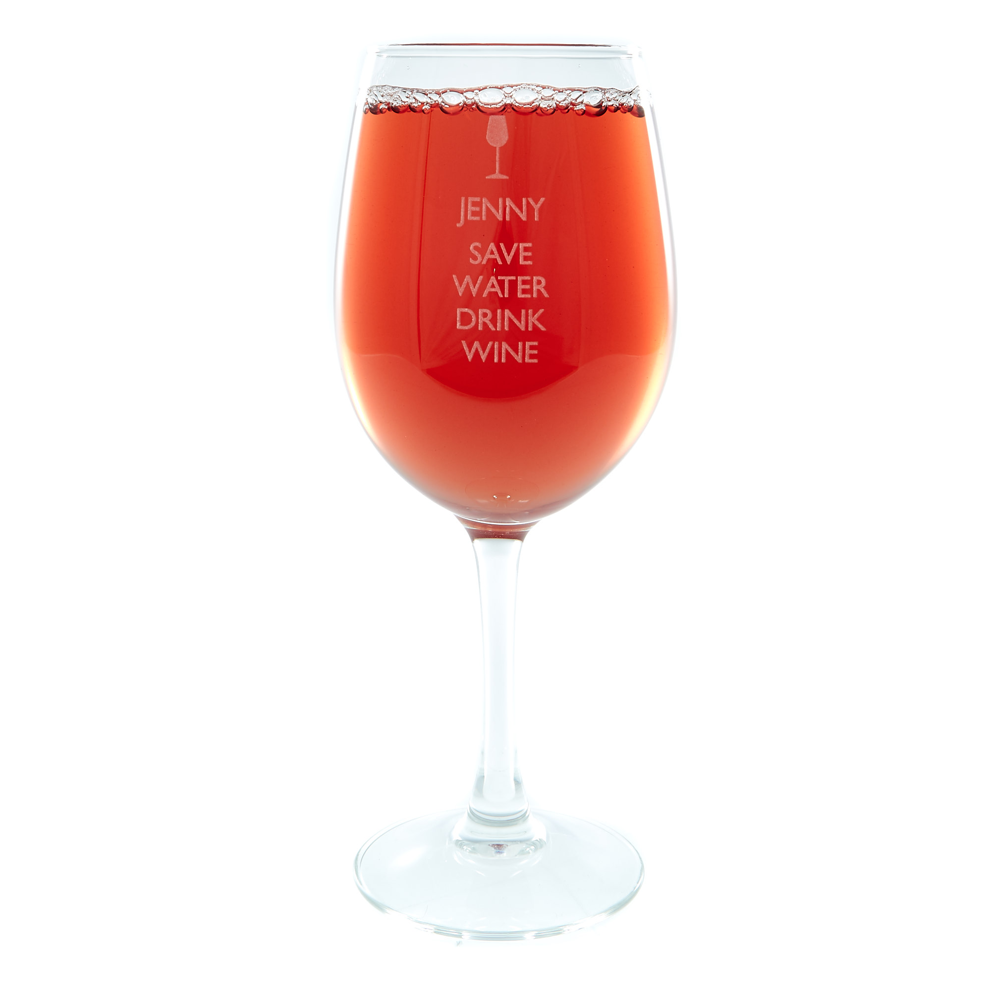 Personalised Save Water Wine Glass