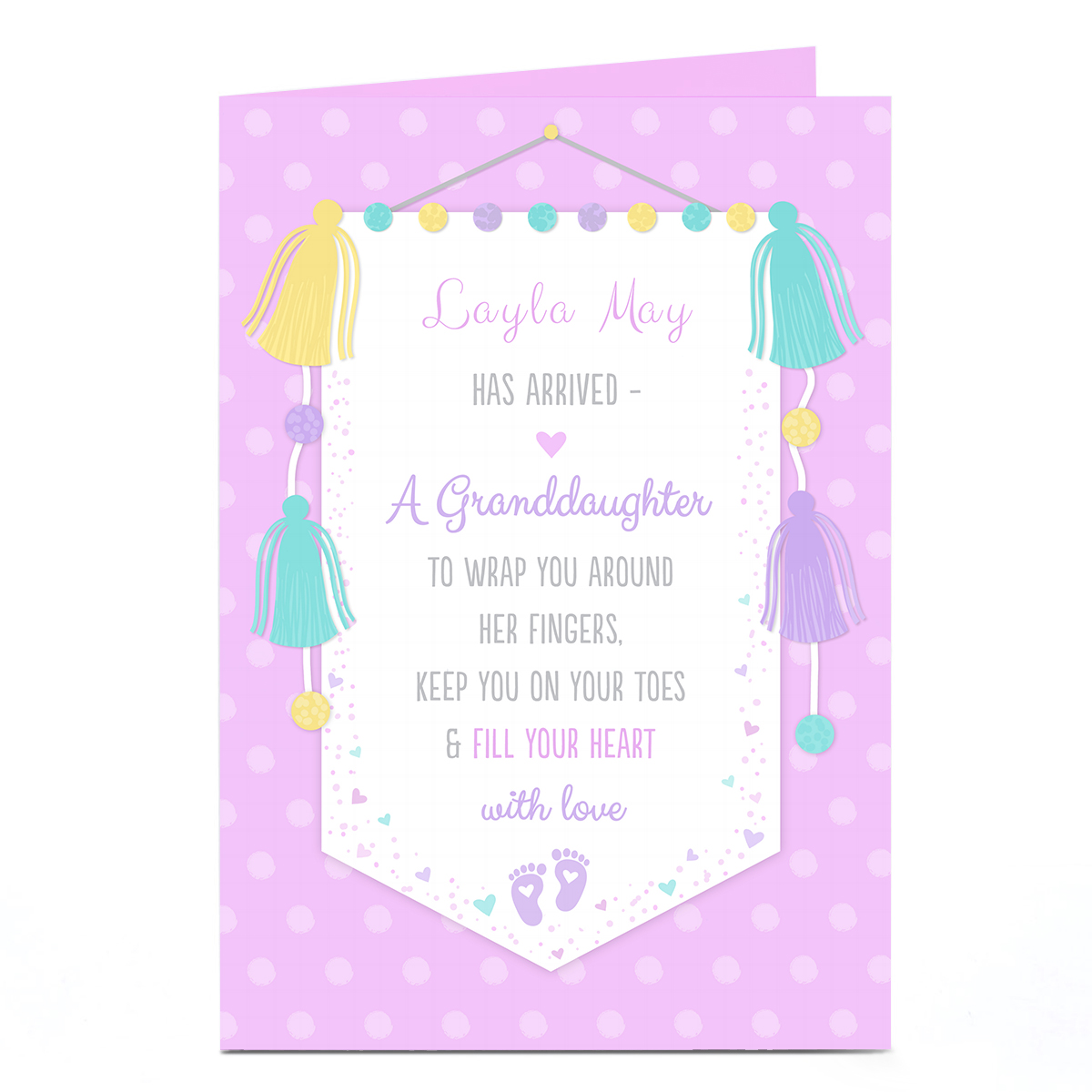 Personalised New Baby Card - A Granddaughter Has Arrived
