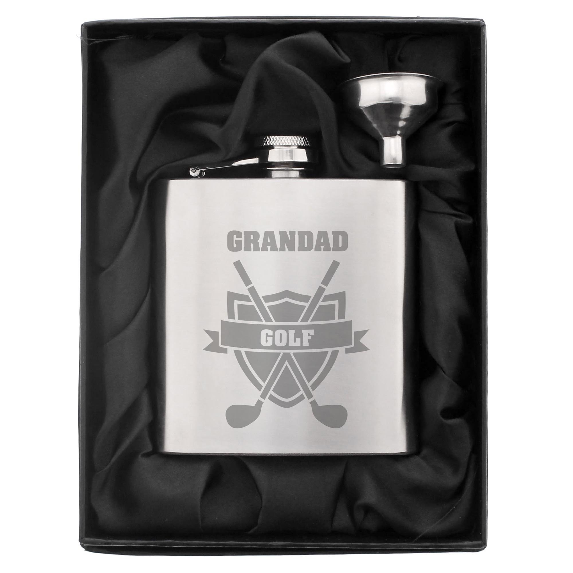 Personalised Golf Crest Hip Flask