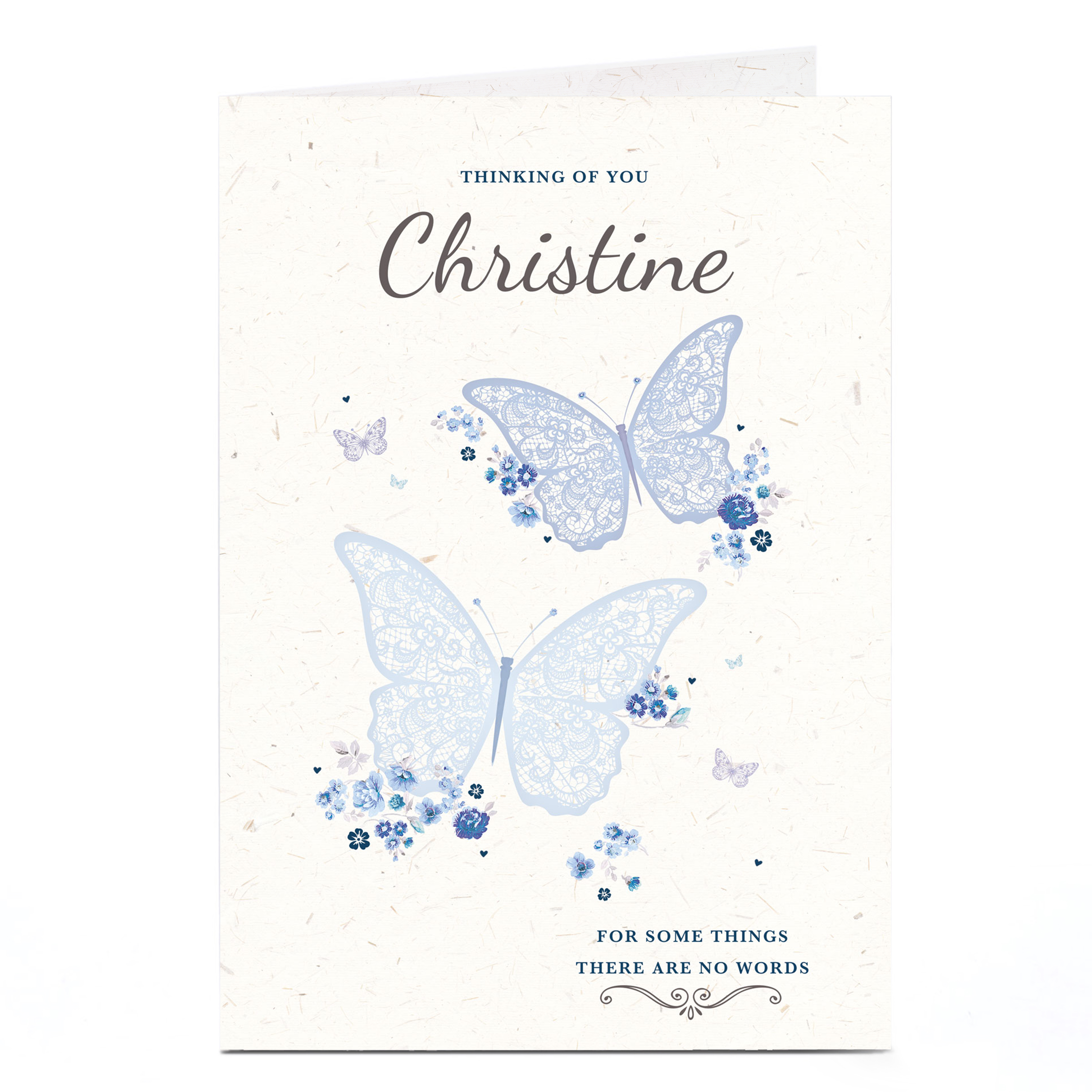 Personalised Card - Thinking Of You, Butterflies