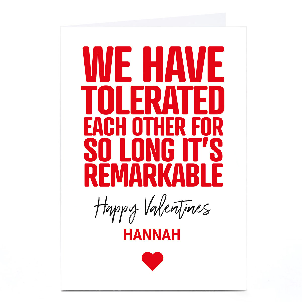 Personalised Punk Valentine's Day Card - Tolerated Each Other
