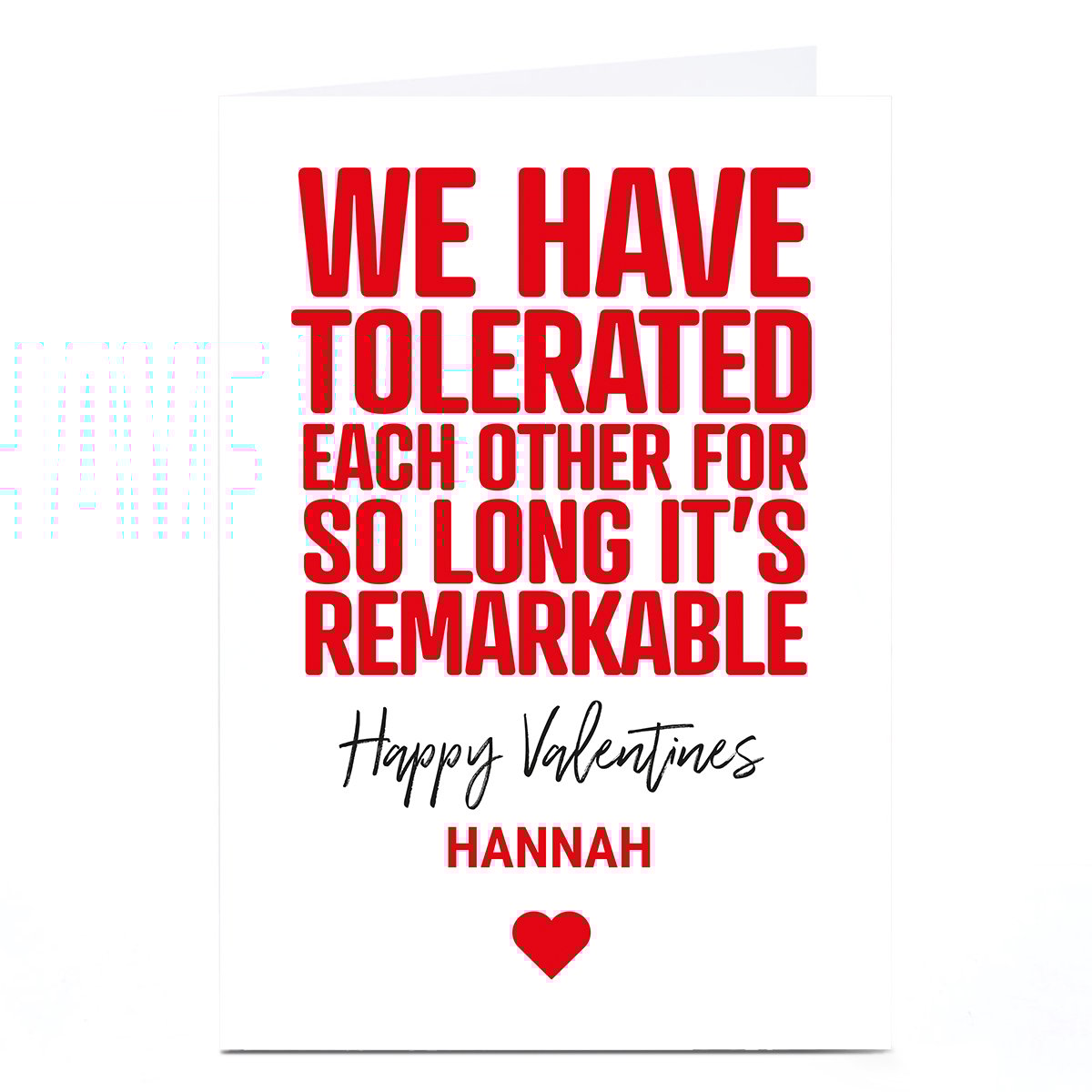 Personalised Punk Valentine's Day Card - Tolerated Each Other