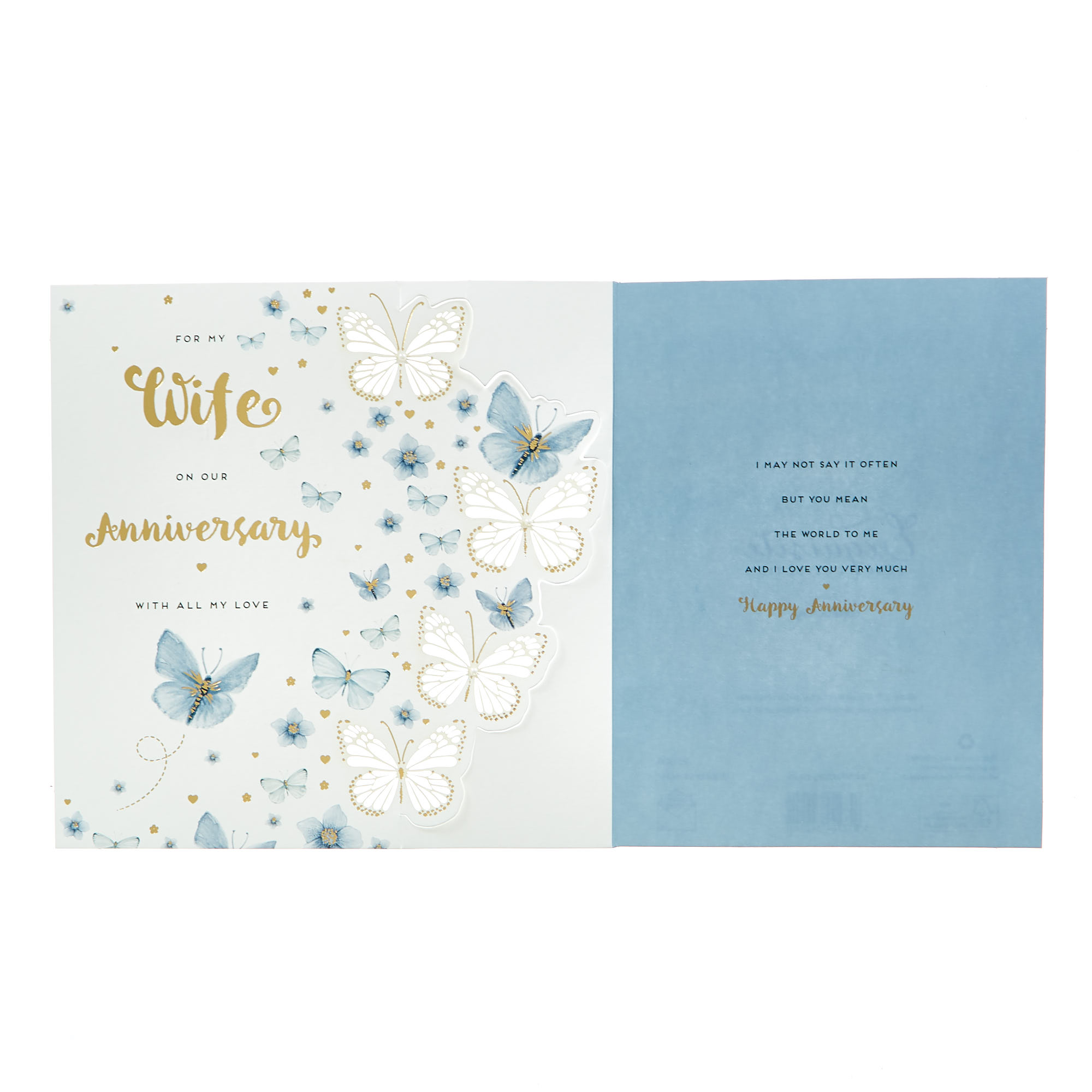 3D Anniversary Card - For My Wife, Butterflies